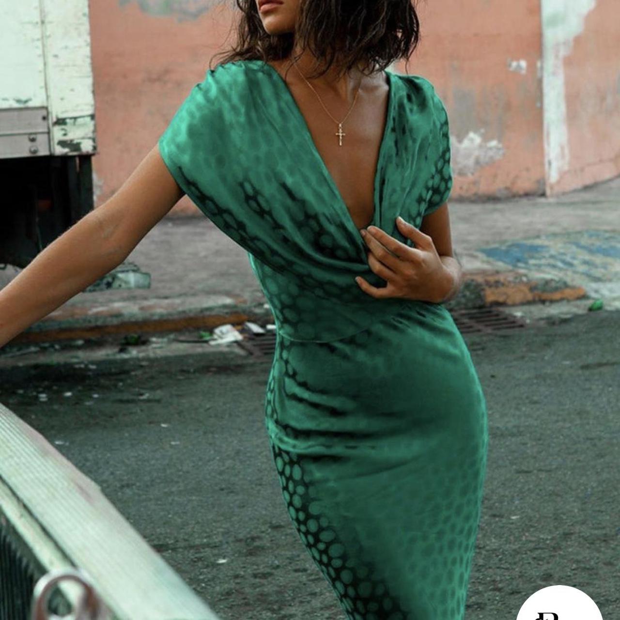 Lovely green rat and boa Odessa dress Worn once in... Depop