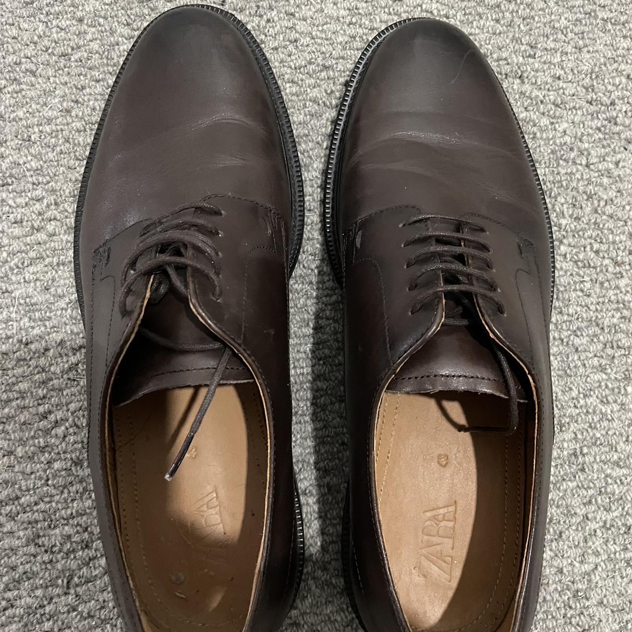 Zara men’s leather derby shoes. UK 9 excellent... Depop