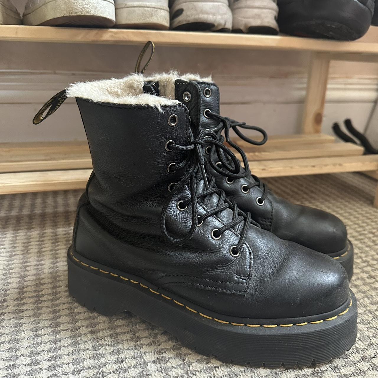 Doc Martins ADON FAUX FUR LINED LEATHER PLATFORM... - Depop