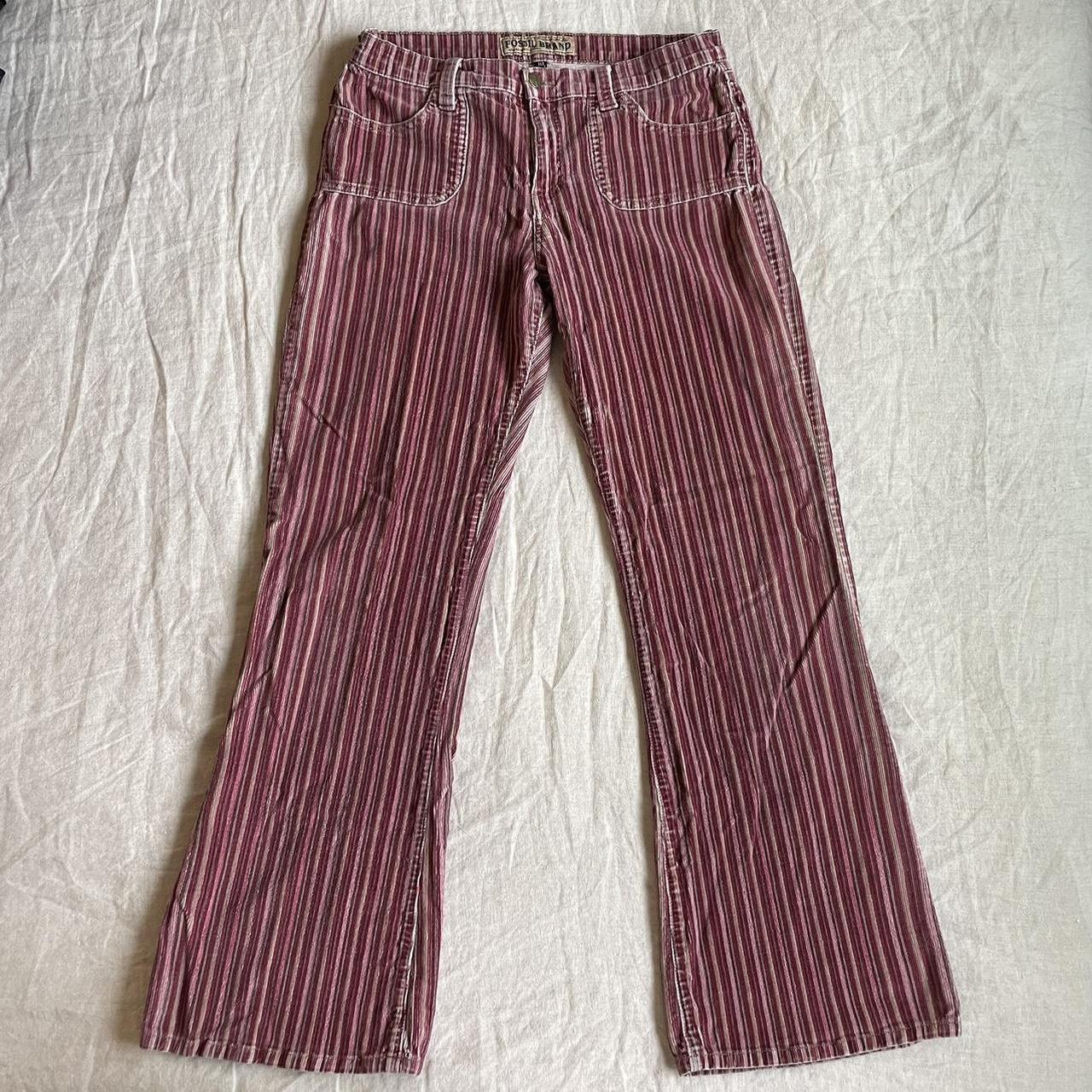 Fossil Women's Pink and Burgundy Trousers
