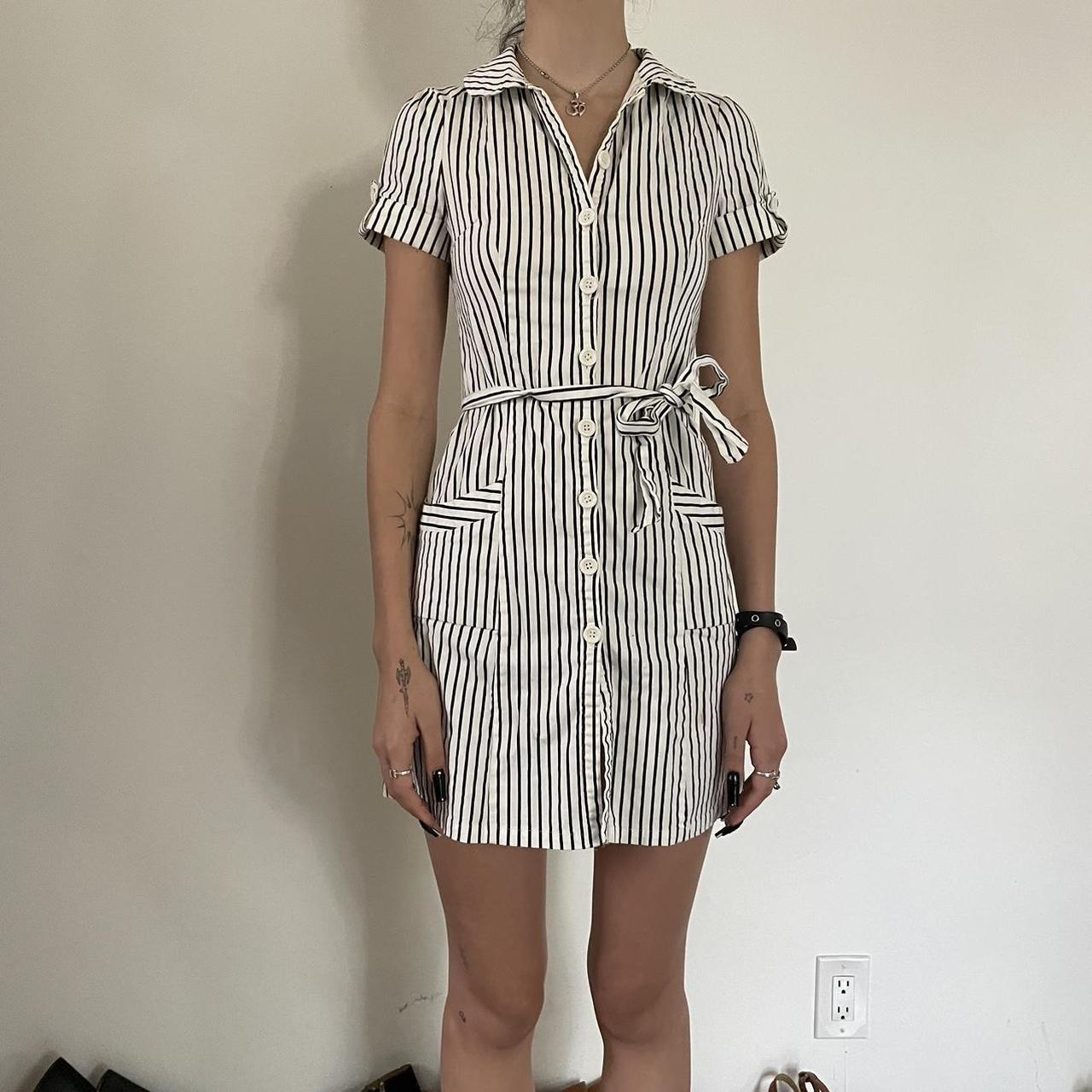 Forever 21 striped button hotsell down dress