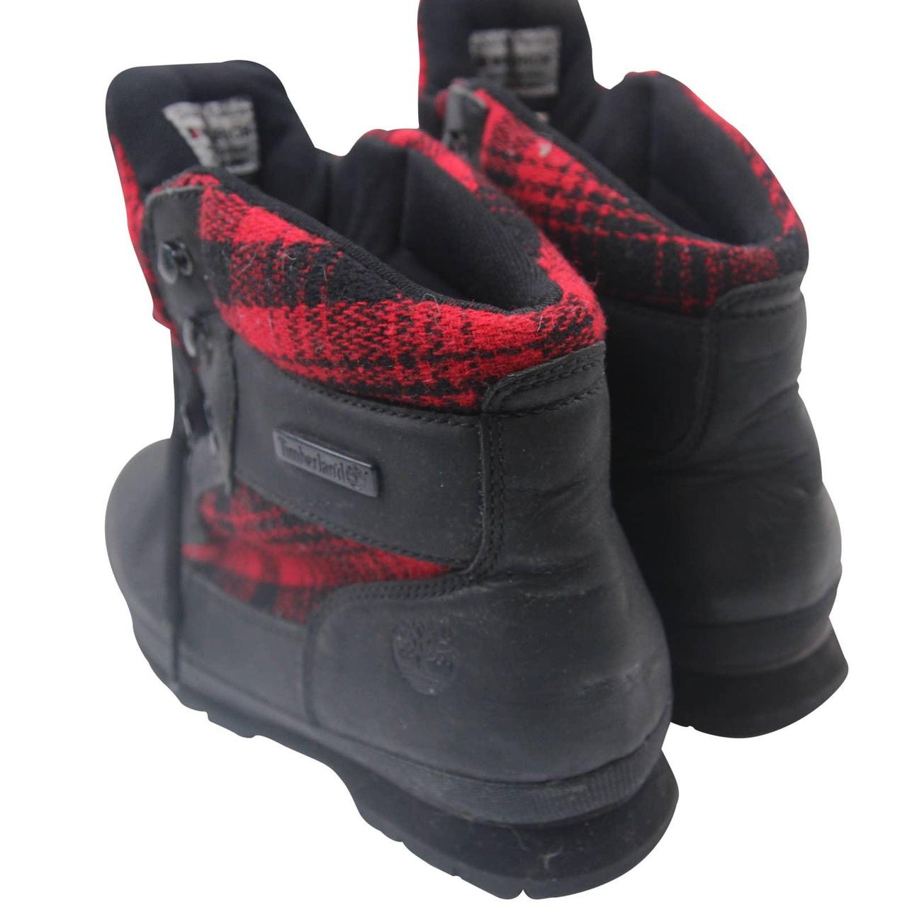 Red plaid timberland store boots