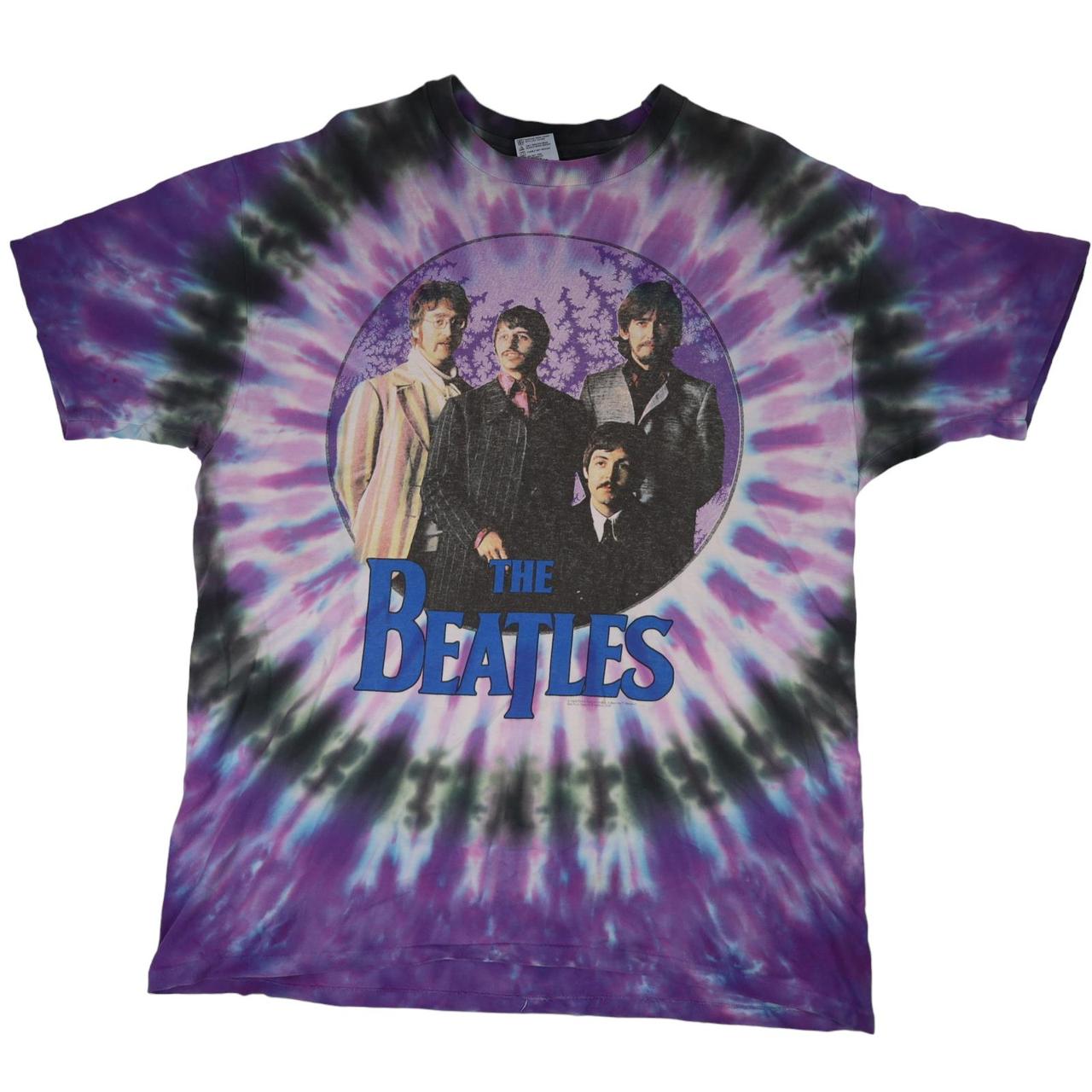 Vintage The Beatles Tie Dye Fractal Graphic T Shirt.... - Depop