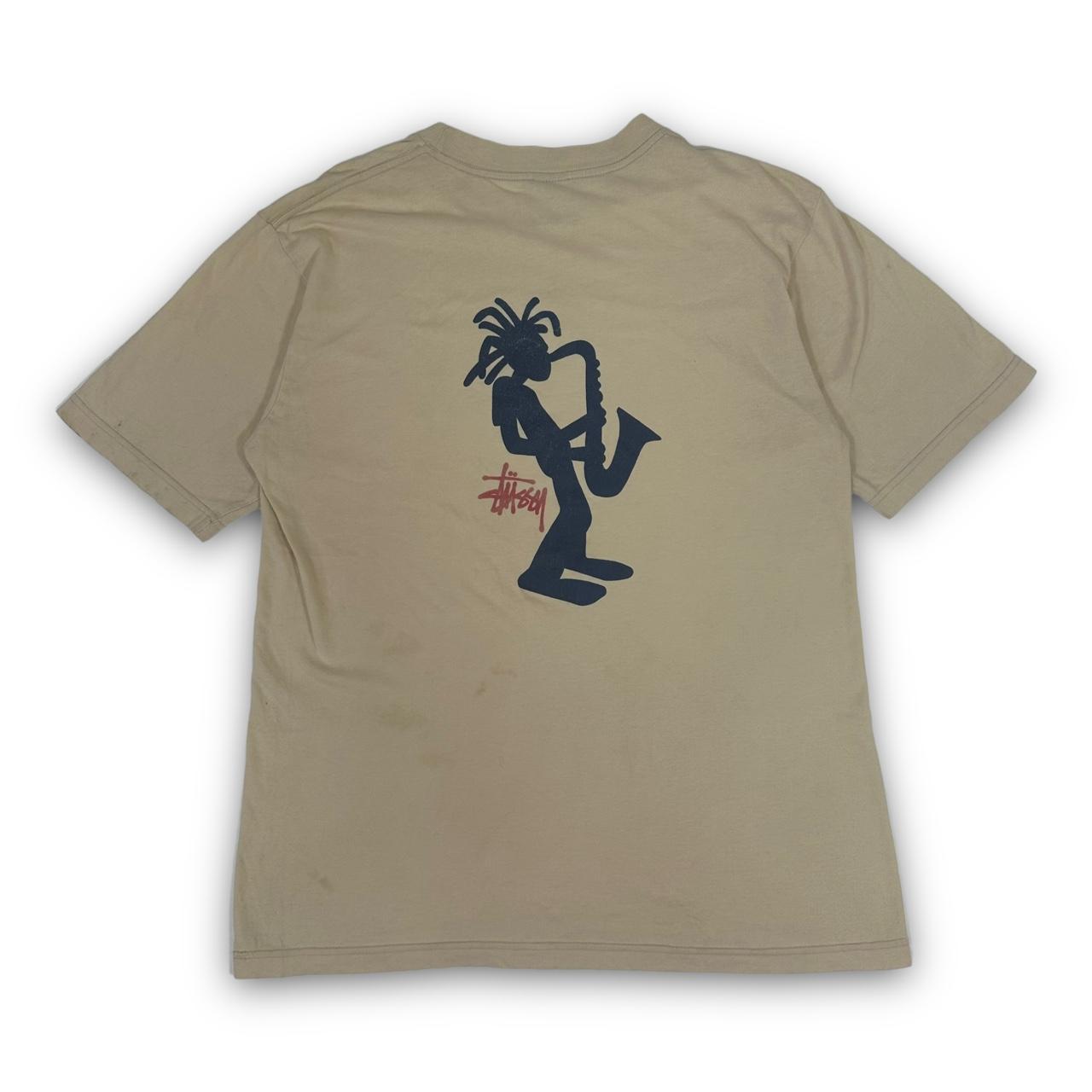 90s Stussy Saxophone Man tee Size: | Depop