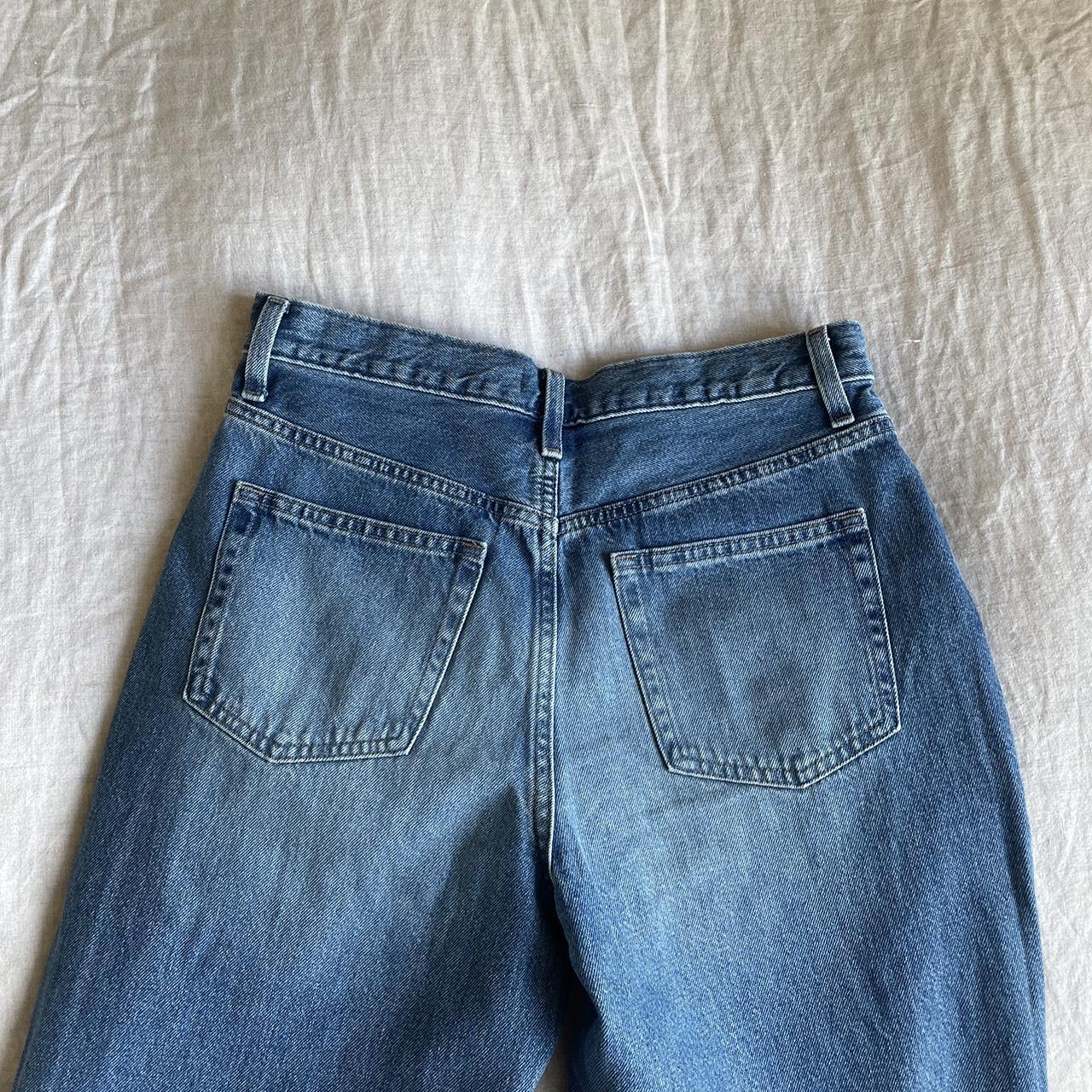 Uniqlo wide classic blue jeans. Size 26 waist.... Depop