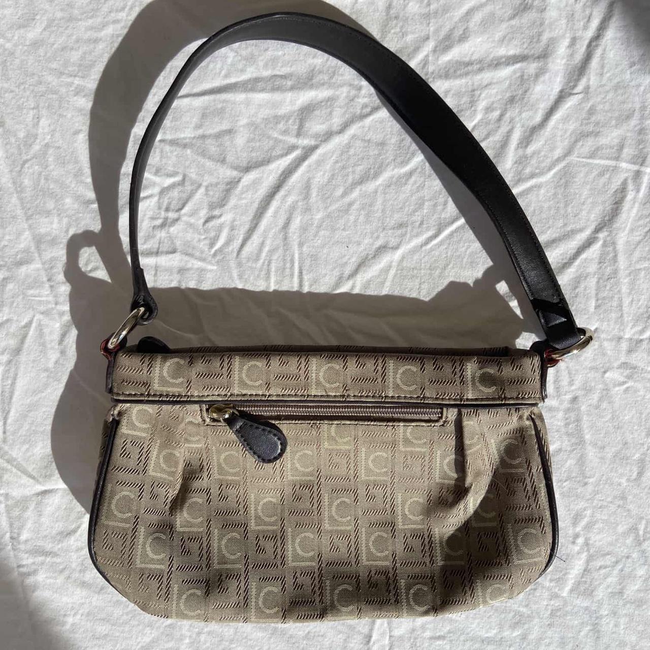 Liz Claiborne Pebbled Leather Crossbody Vintage Handbag Taupe 