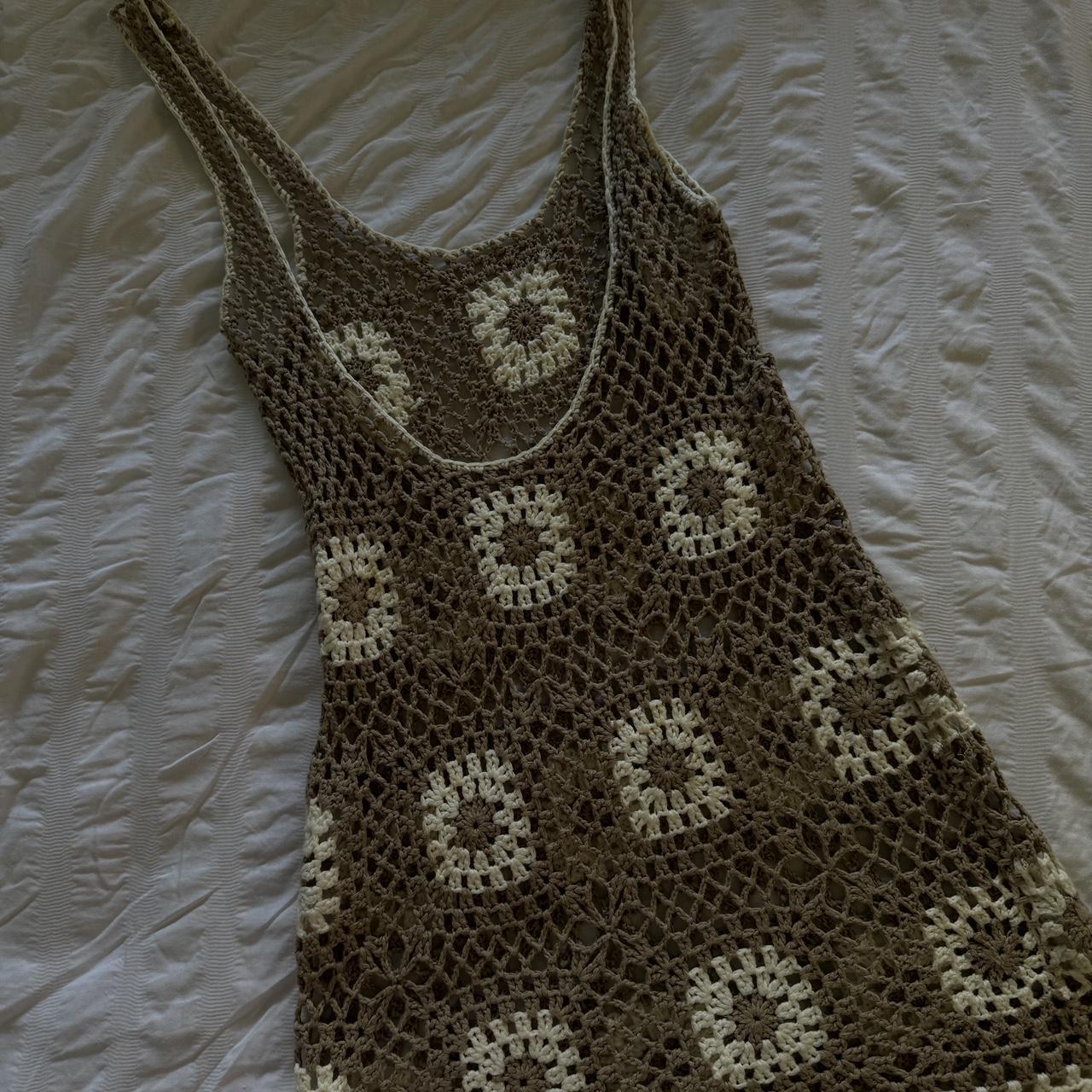 low back crochet mini dress glassons crochet Depop