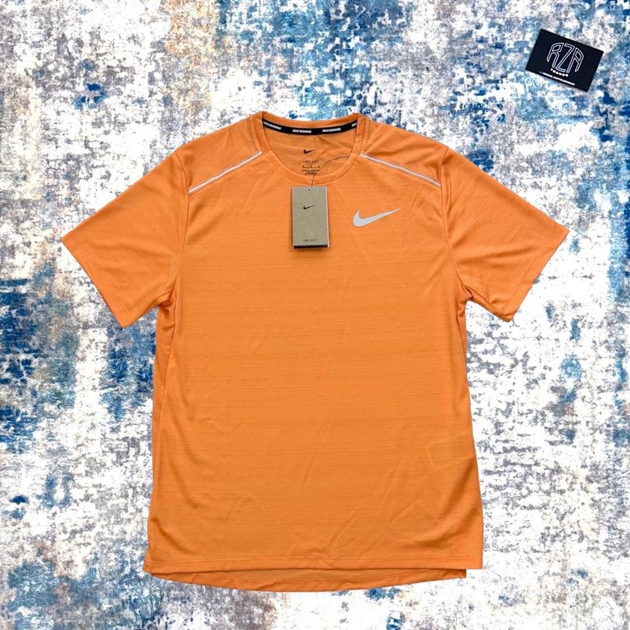 mens nike miler t shirt orange