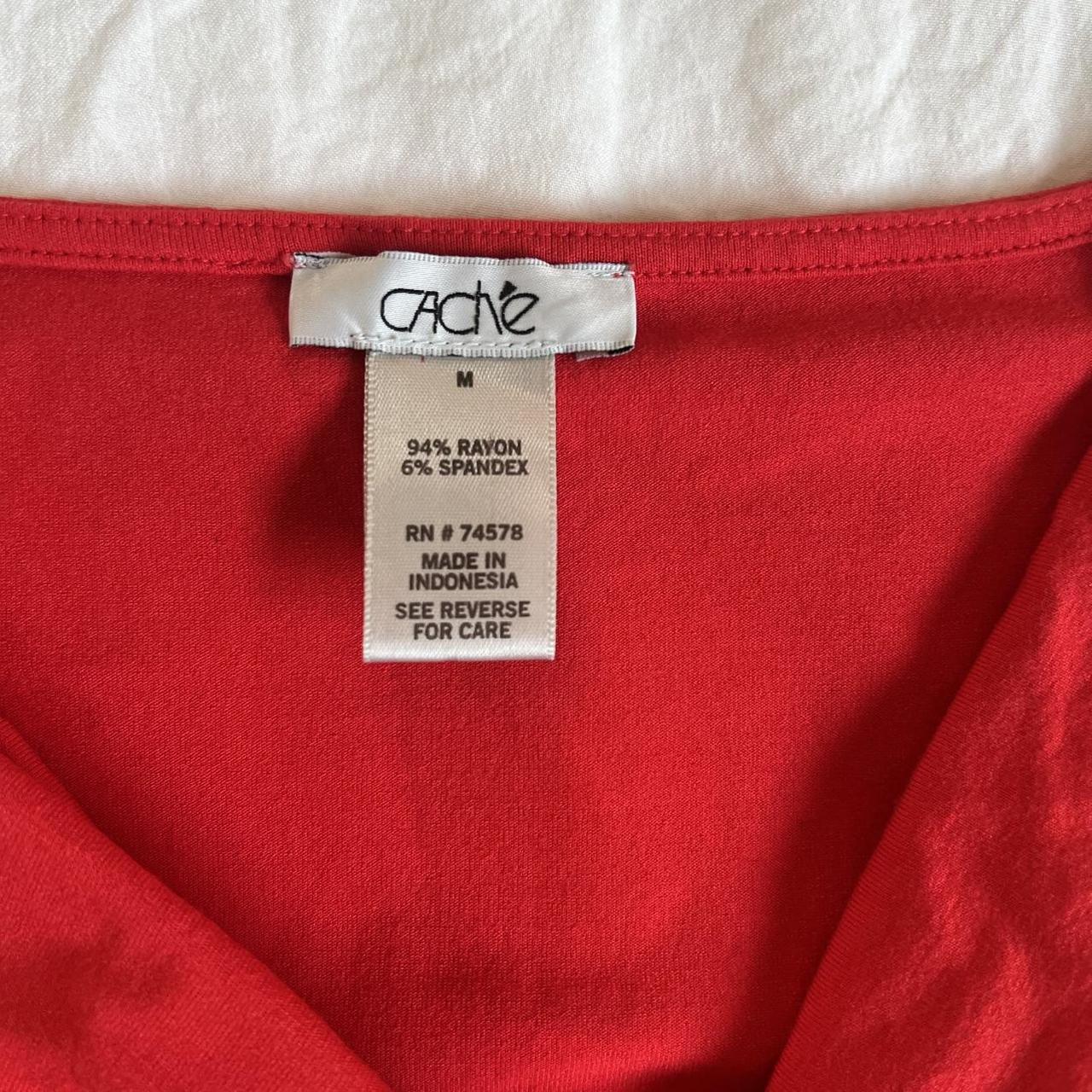 Cache Women's Blouse - Red - M – Caché red cowl n… - image 3