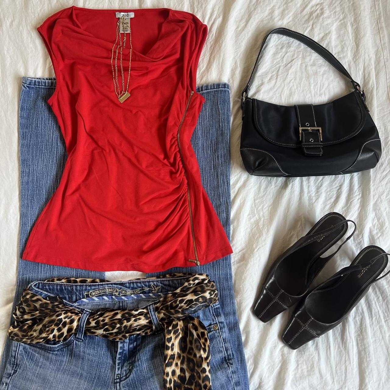 Cache Women's Blouse - Red - M – Caché red cowl n… - image 6