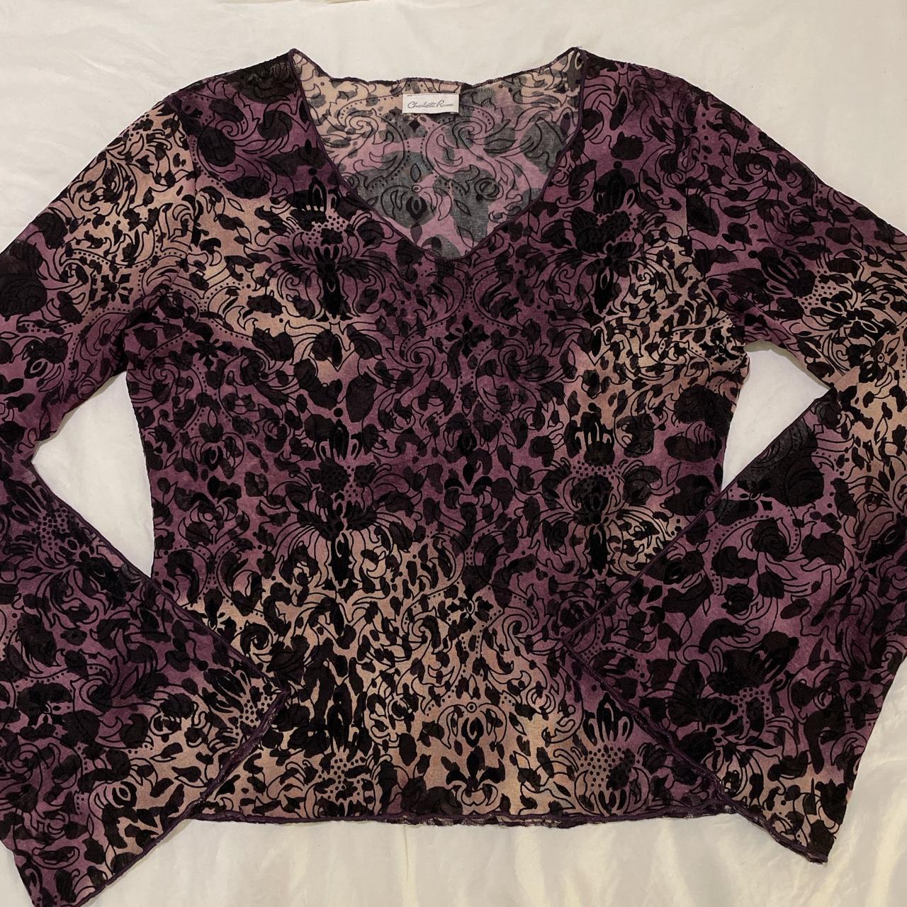 Charlotte Russe Women's Purple and Black Blouse
