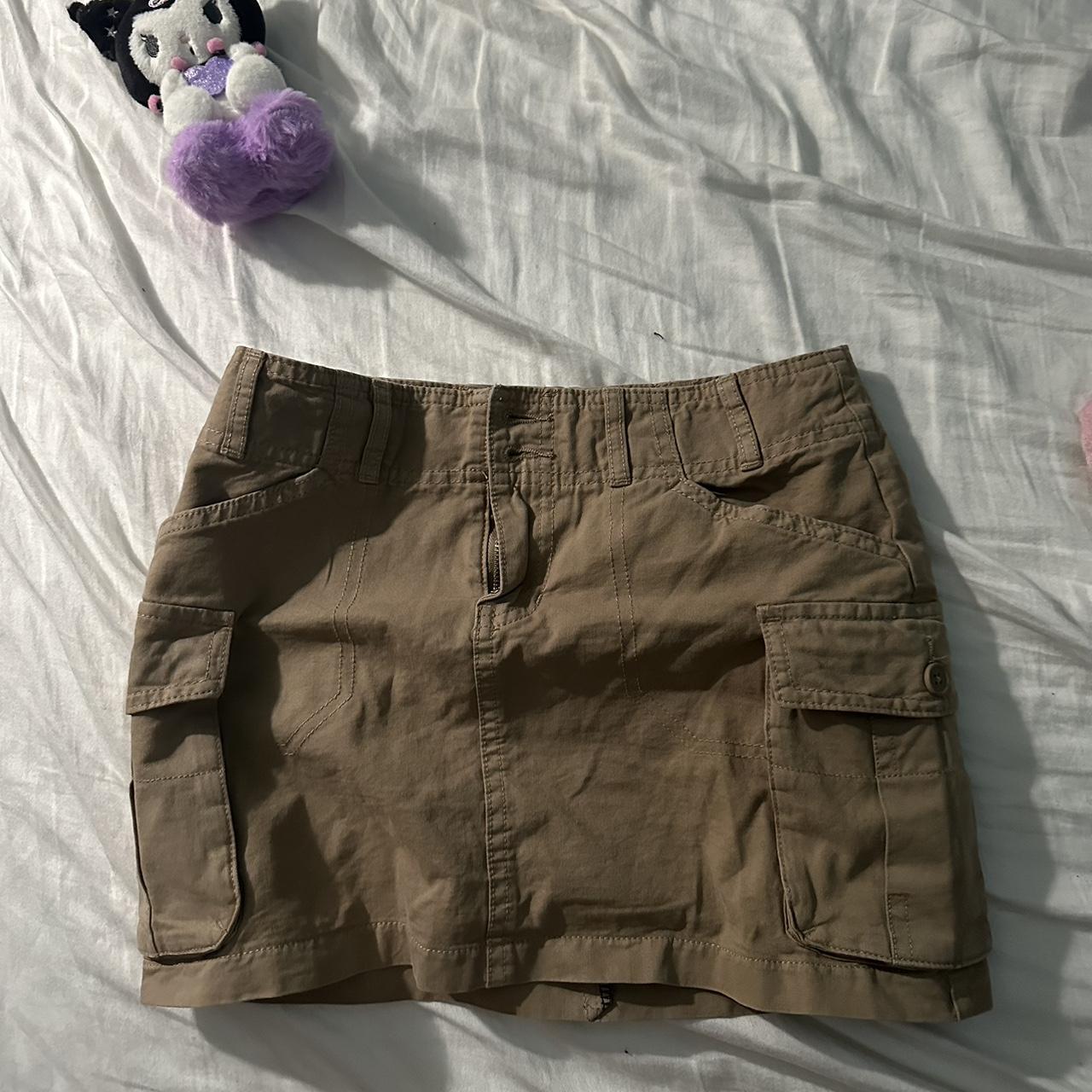 brandy melville cargo skirt in tan never worn before... Depop