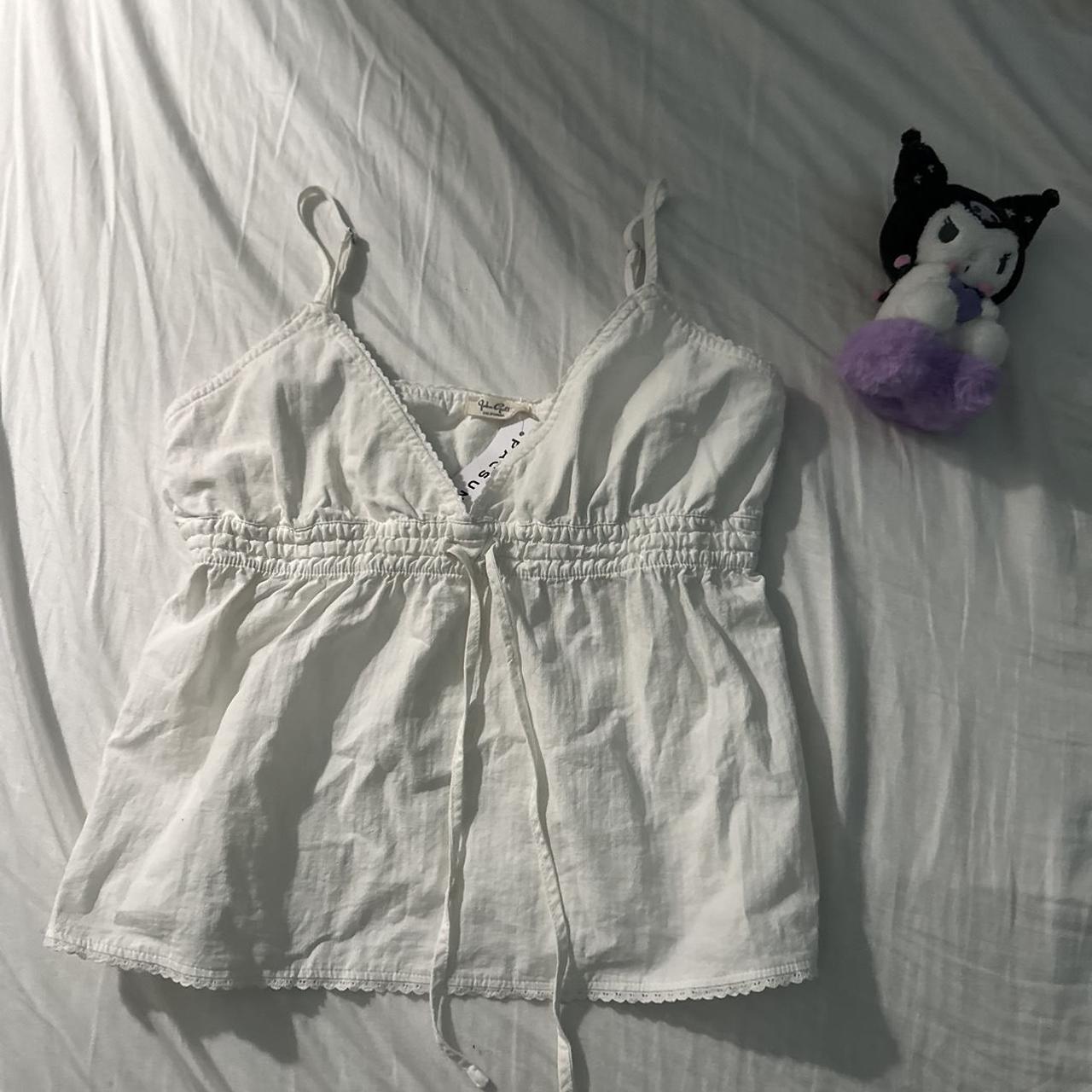 brandy Melville white top brandymelville johngalt... Depop