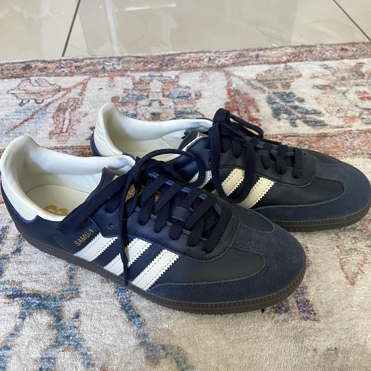 Navy og adidas sambas!! Brand new and never worn!!... - Depop