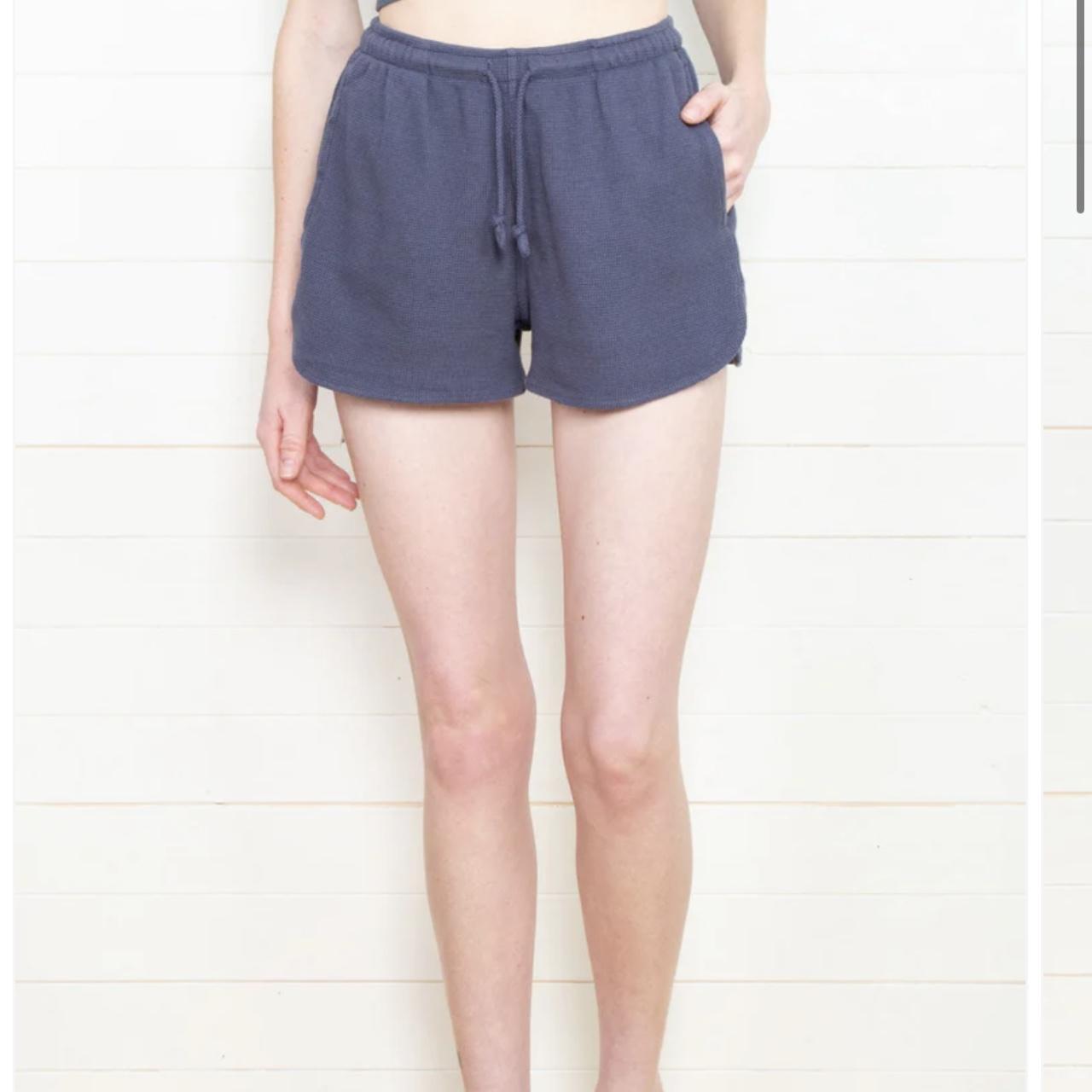 Brandy Melville Summer Thermal shorts in light blue.... Depop