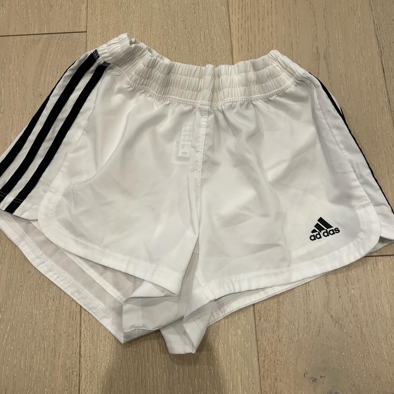 Adidas white shorts in size small adidas Depop