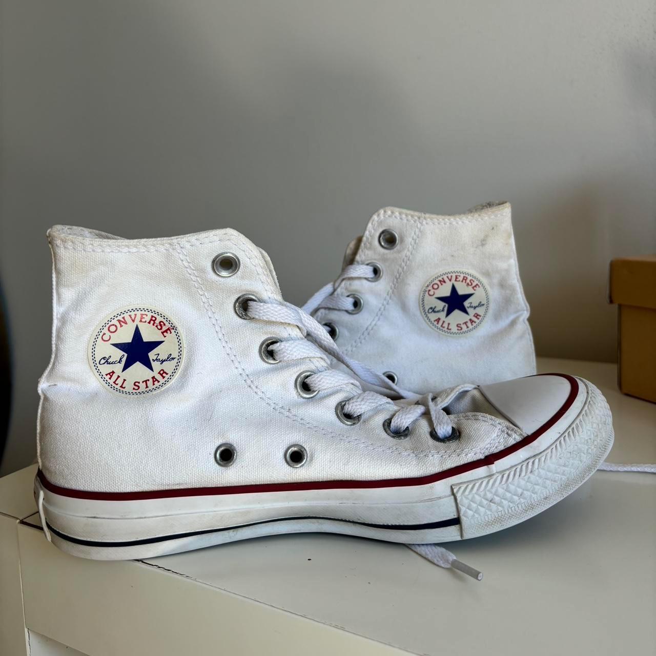 Converse White high top converse Size Depop