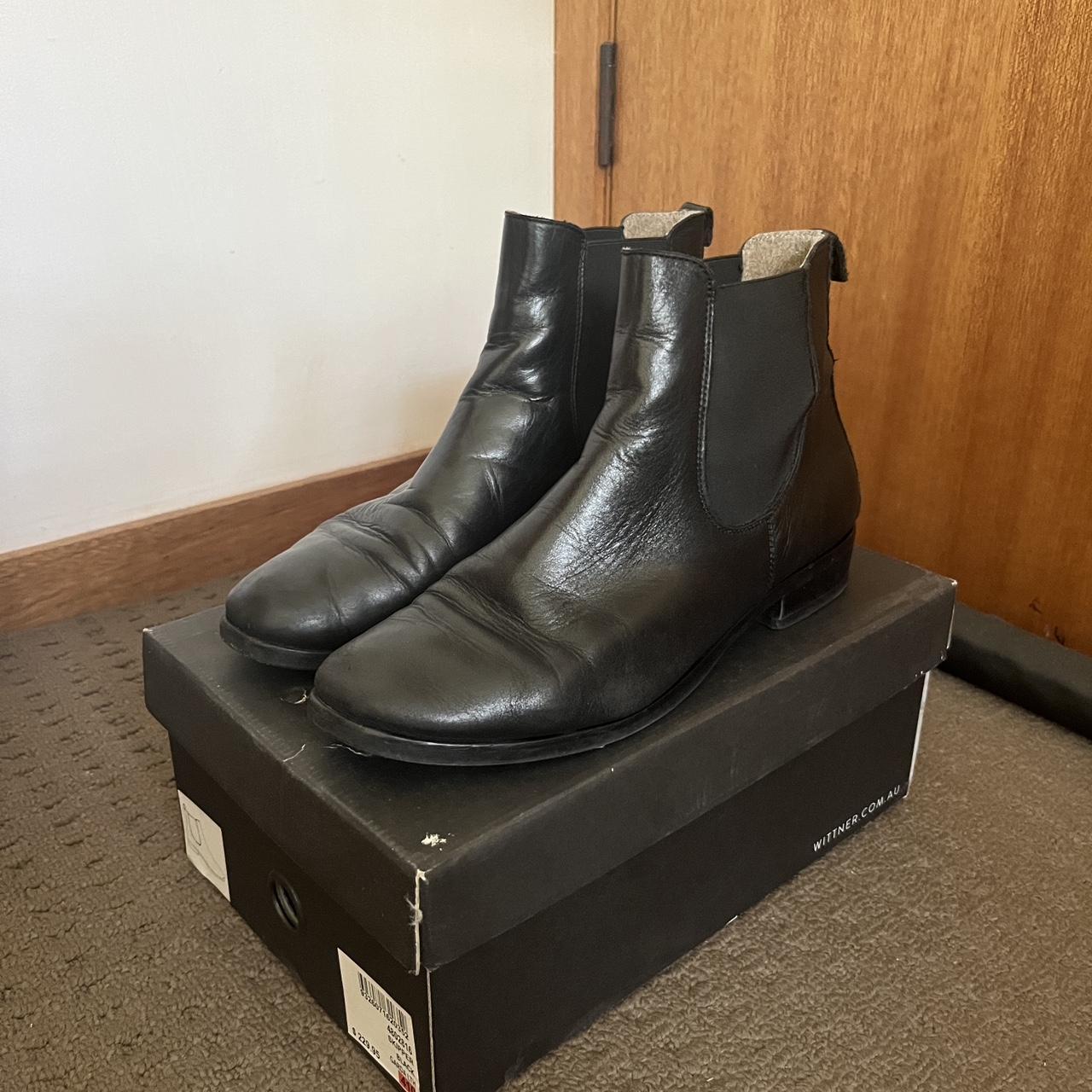 Wittner Chelsea Boots in all Black leather. Size... - Depop