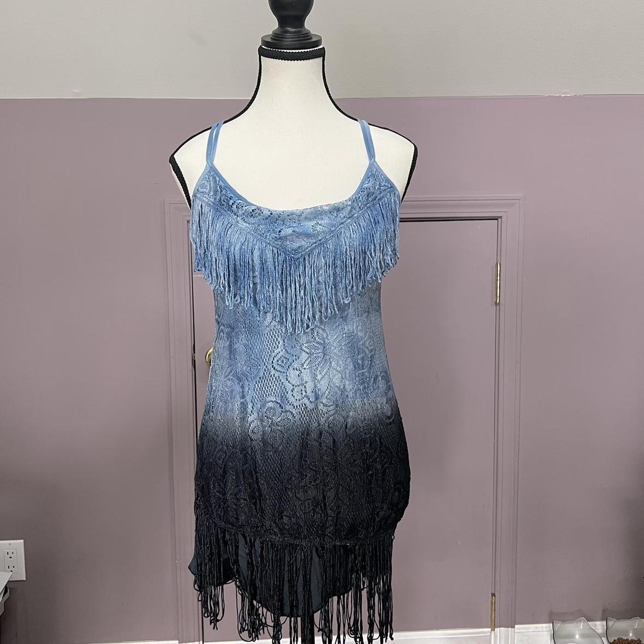 Light blue hotsell fringe dress