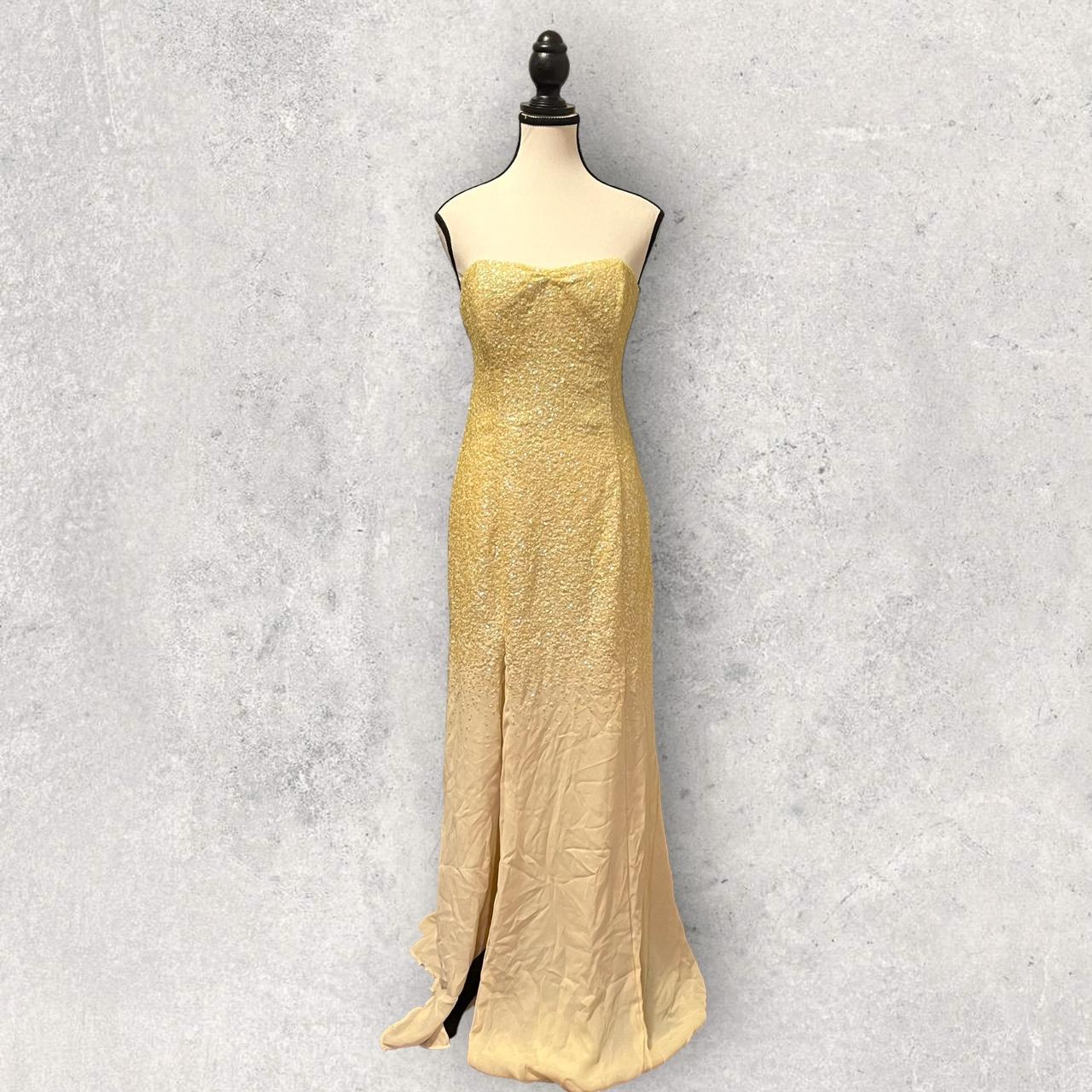 Halston yellow dress best sale