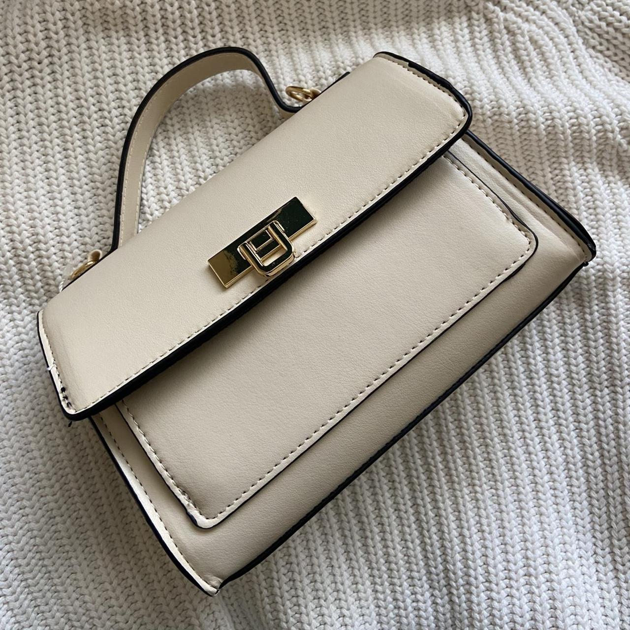 Primark Women's Cream and Gold Bag | Depop