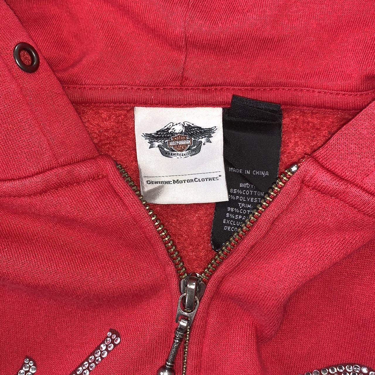 Harley Davidson red rhinestone zip up hoodie ❤️‍🔥 Rare