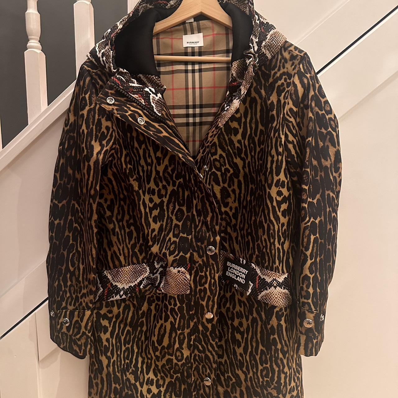 Burberry Leopard and snakeskin print parka