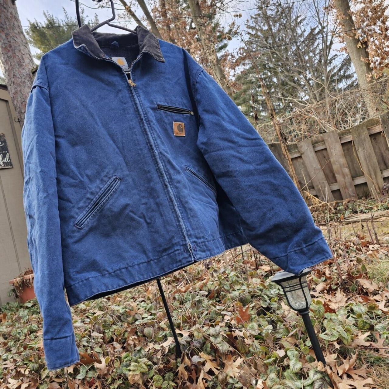 Vintage Rare Carhartt Detroit Jacket J65 Blu Blanket - Depop