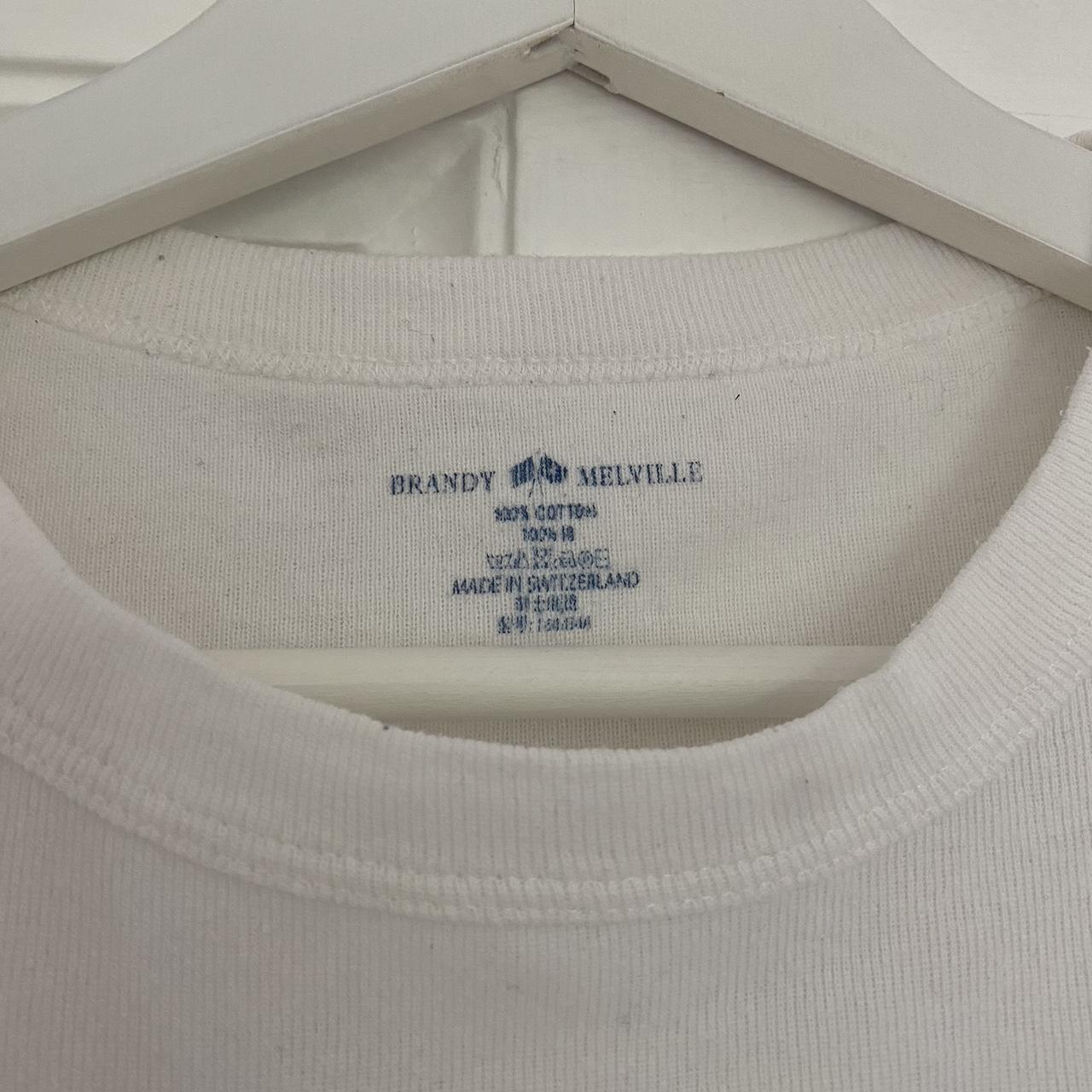 Brandy Melville White Long Sleeve Tshirt Great for... - Depop