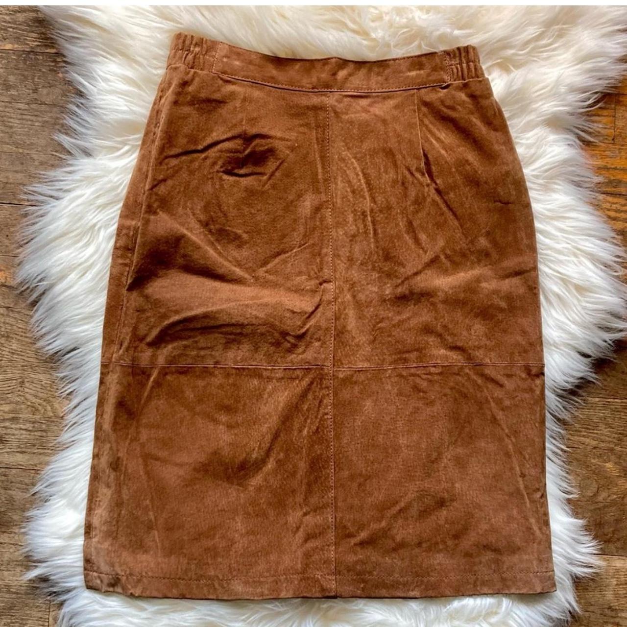 Pelle Pelle Women's Midi Skirt - Brown - 4 – Vintage Leather Midi Skirt Pelle brand 100% …