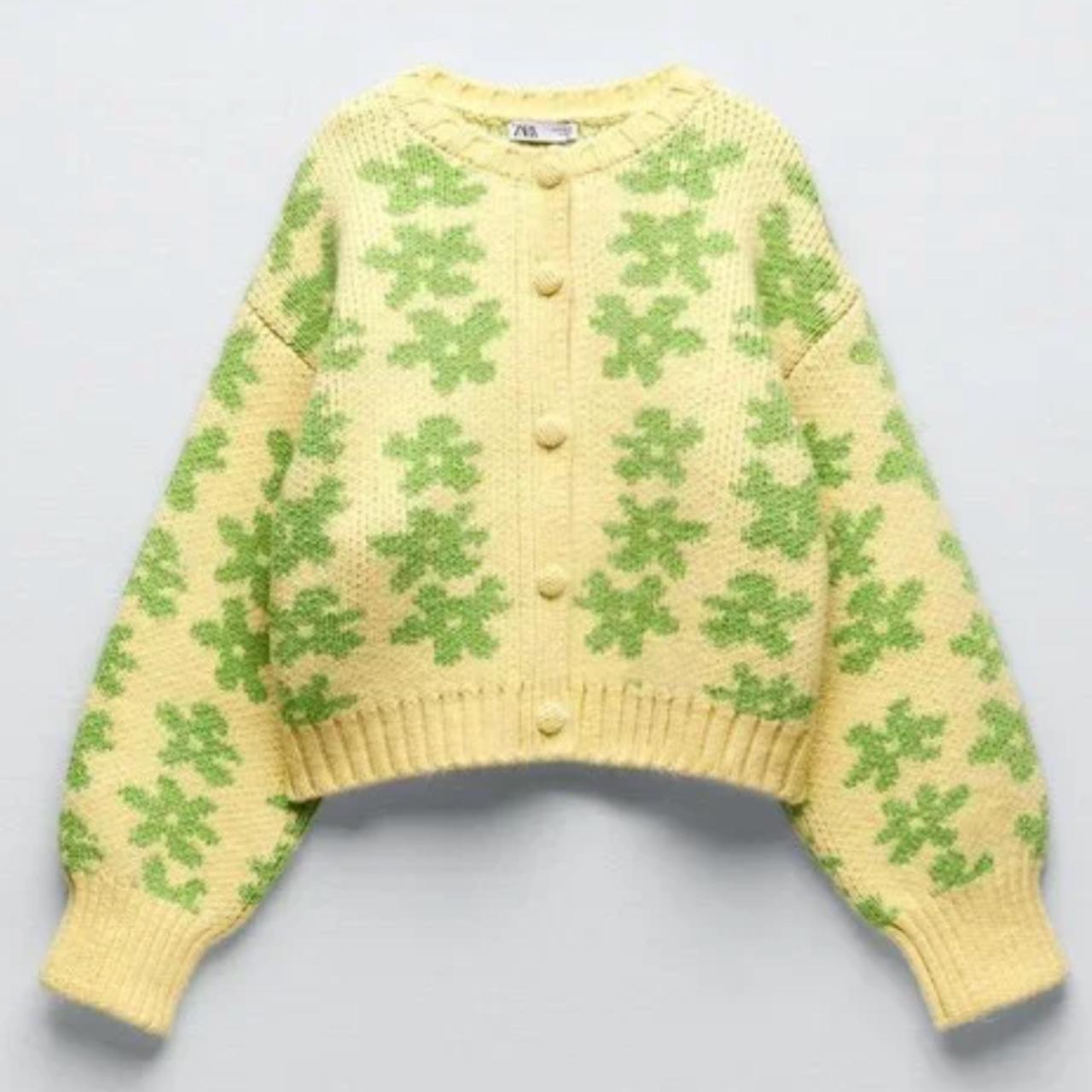 Zara Floral Jacquard Cardigan/Sweater Bought last... Depop