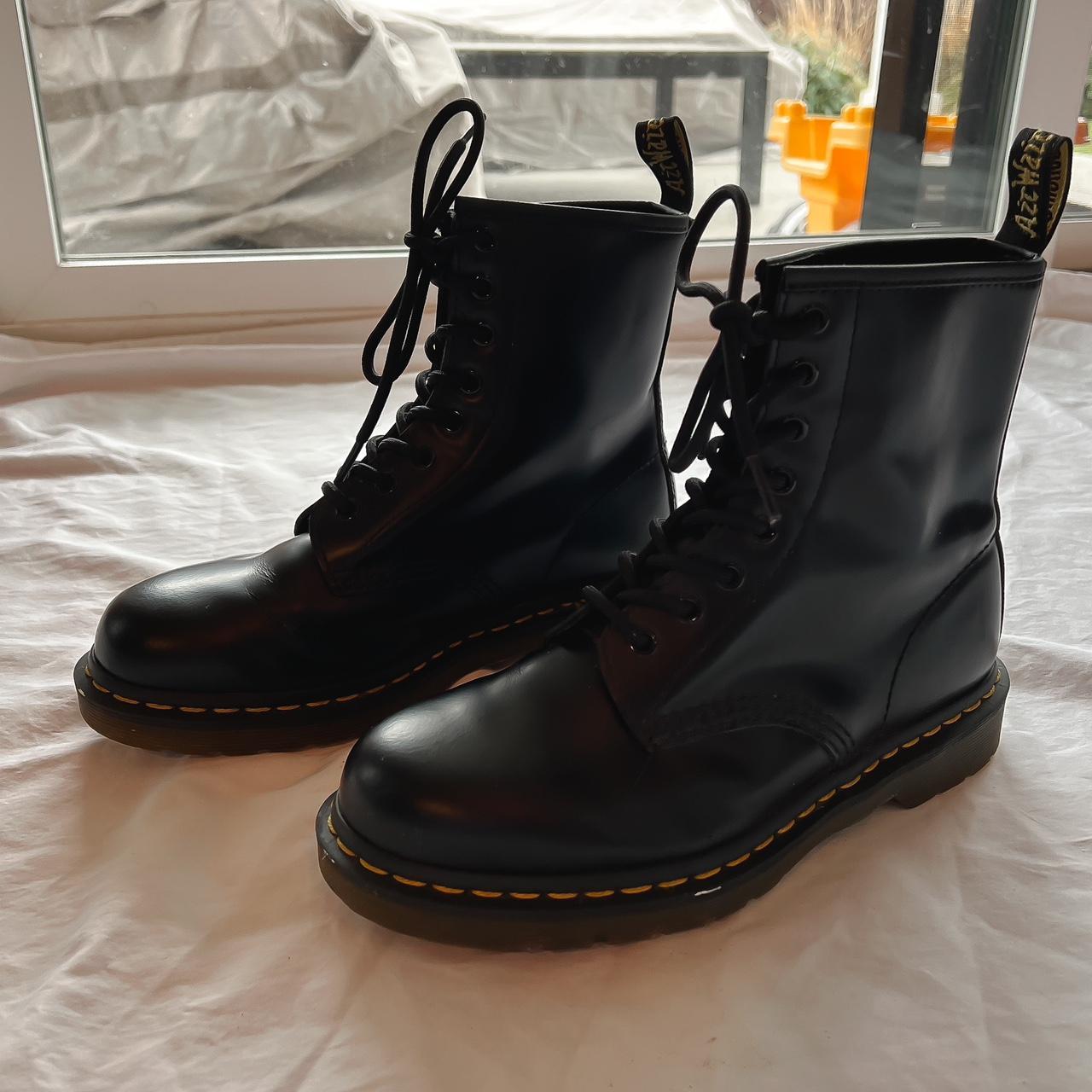 Original smooth leather lace up Dr. Martens boots.... - Depop