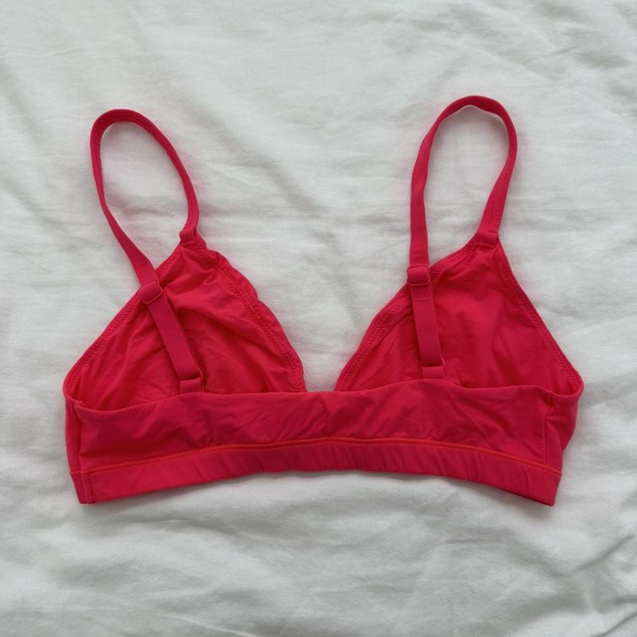 SKIMS TRIANGLE BRALETTE NEON PINK/ORANGE ~ hard to... - Depop