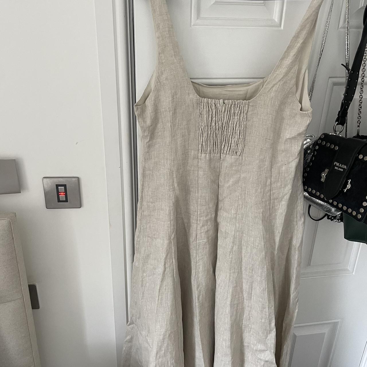 MILAHN NATURAL LINEN MIDI DRESS