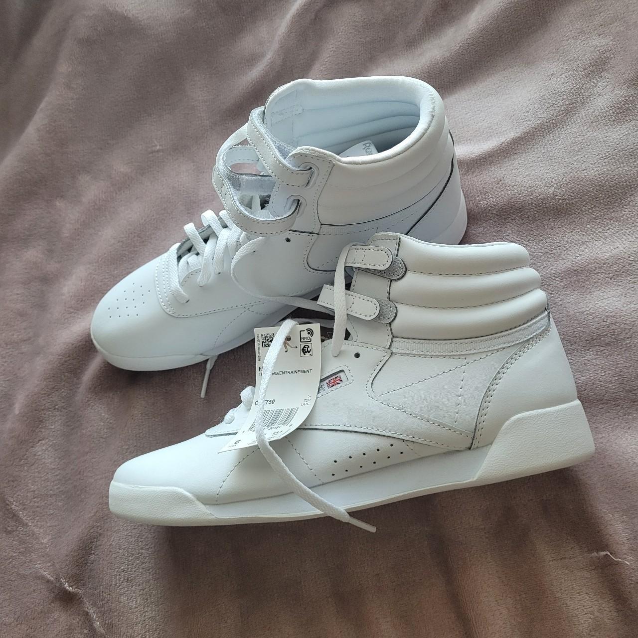 Reebok Freestyle White High Tops Brand New w Tags. Depop