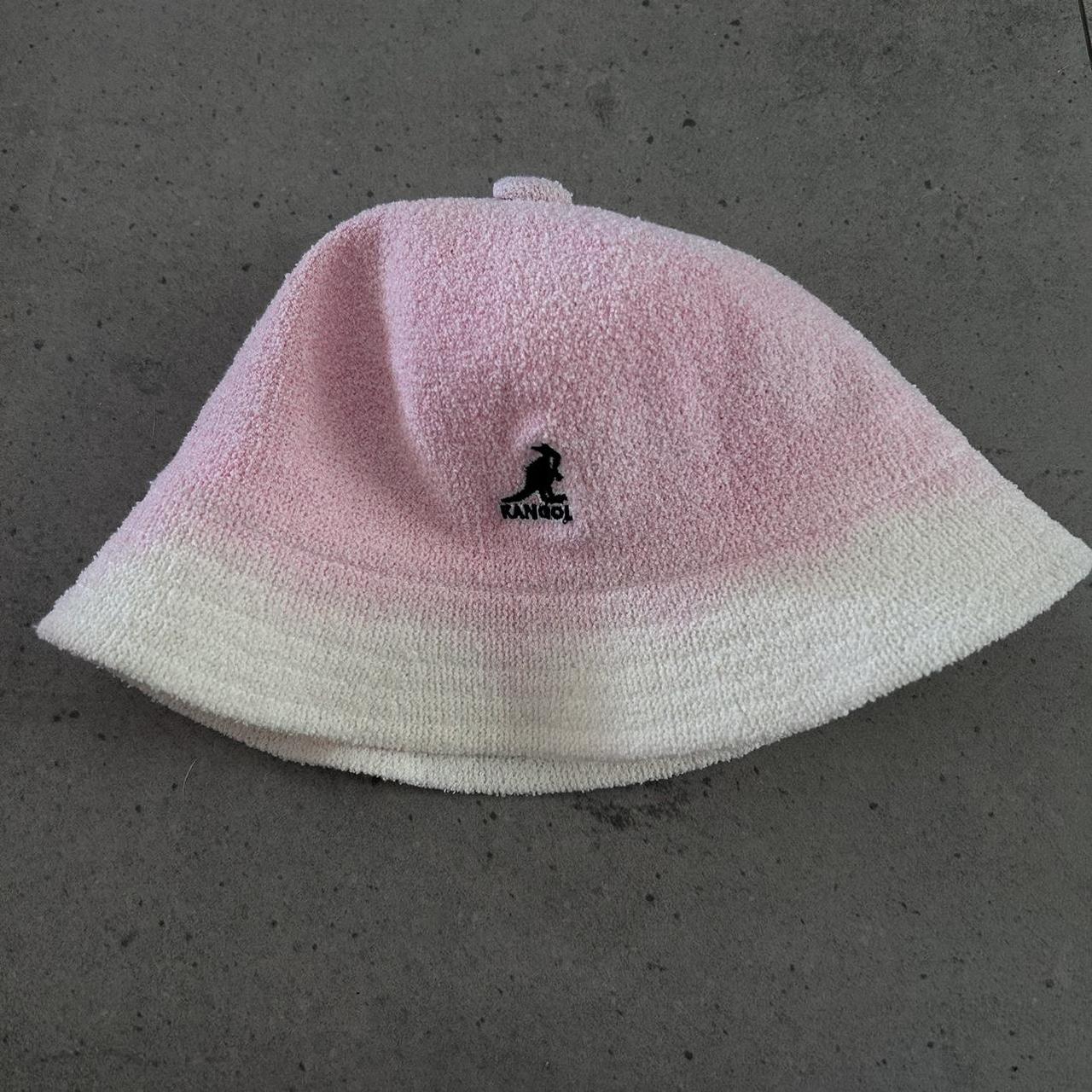 Custom kangol gradient tie dye pink cream terry... Depop