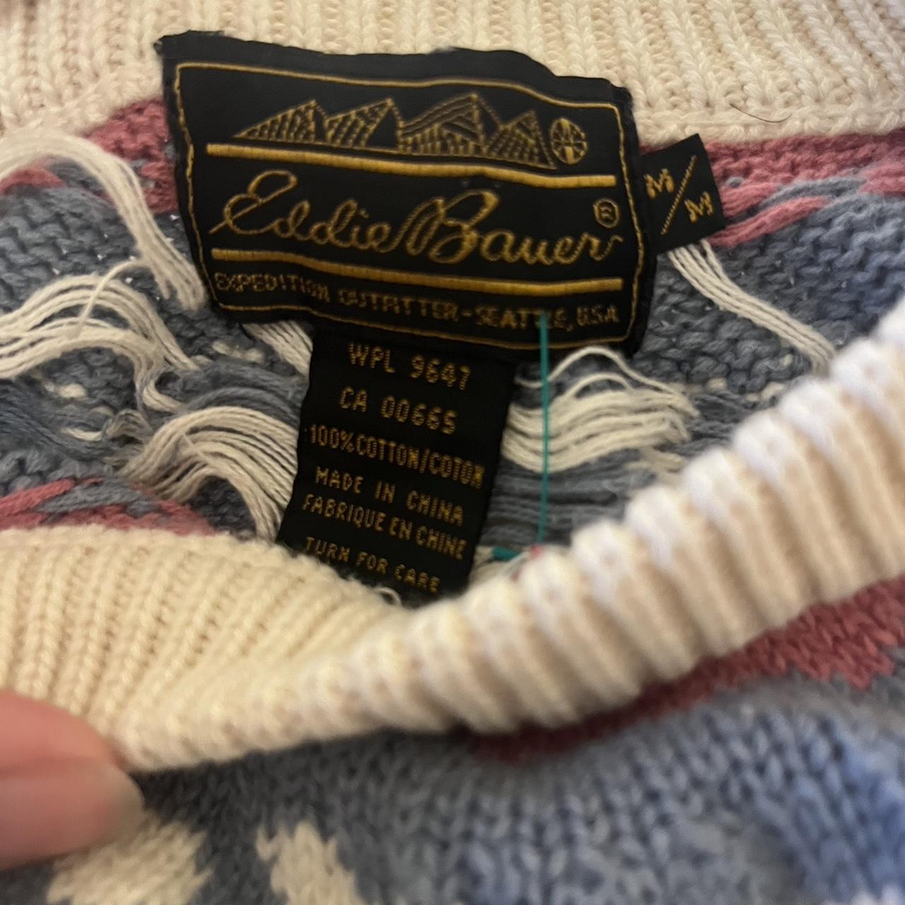 Vintage 80s Eddie Bauer Pastel Sheep Sweater Size M... - Depop