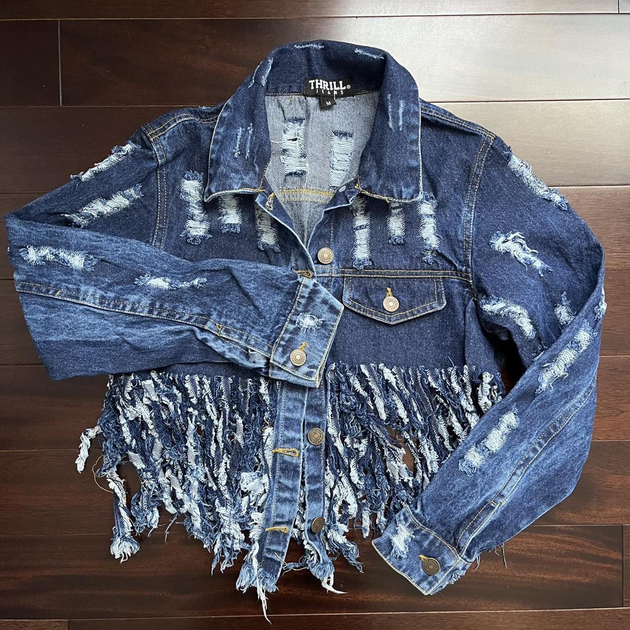 Completely destroyed punky denim jacket, this jacket... - Depop