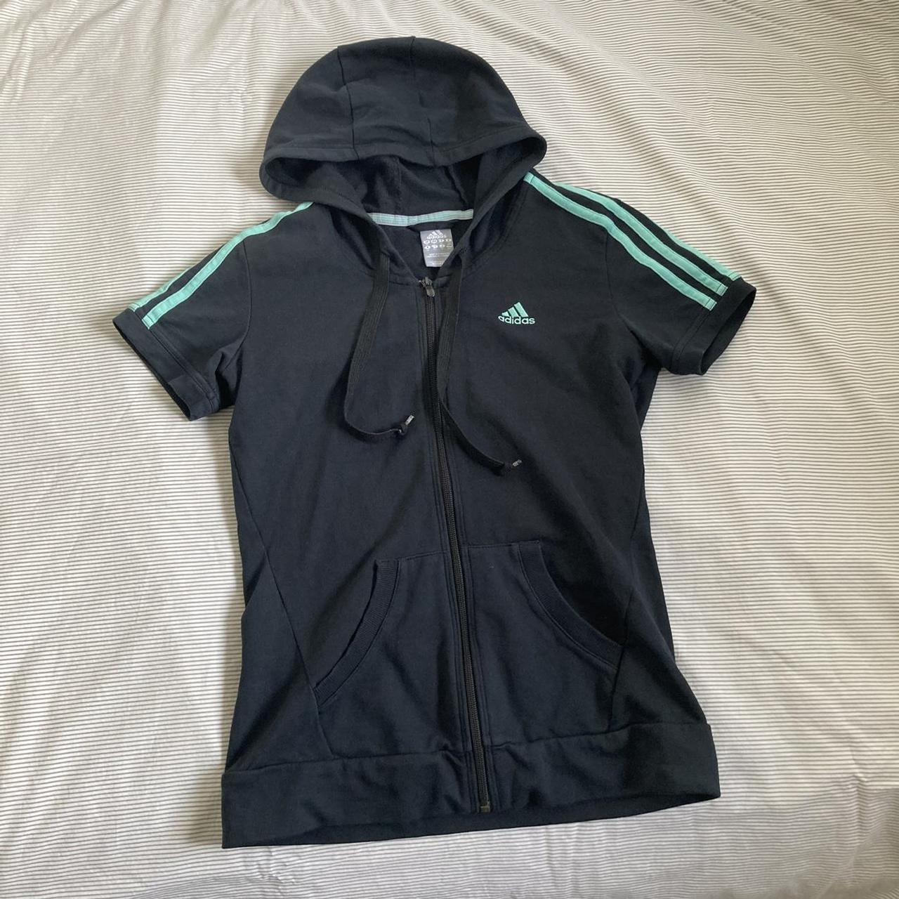 Adidas Women's Navy And Green Hoodie 