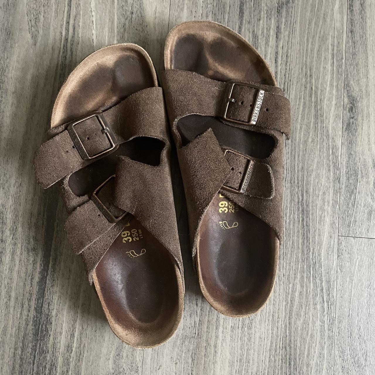 Birkenstocks Arizona in Chocolate Brown (Habana?)... - Depop