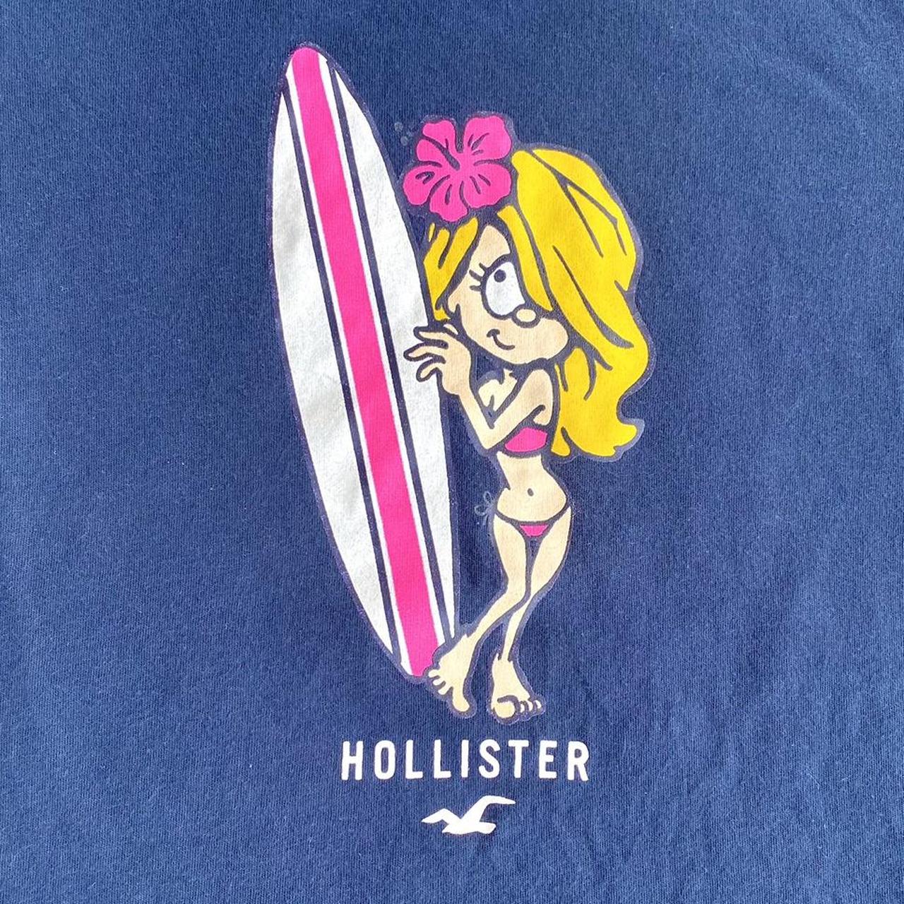 y2k baby tee adorable y2k hollister navy blue and - Depop