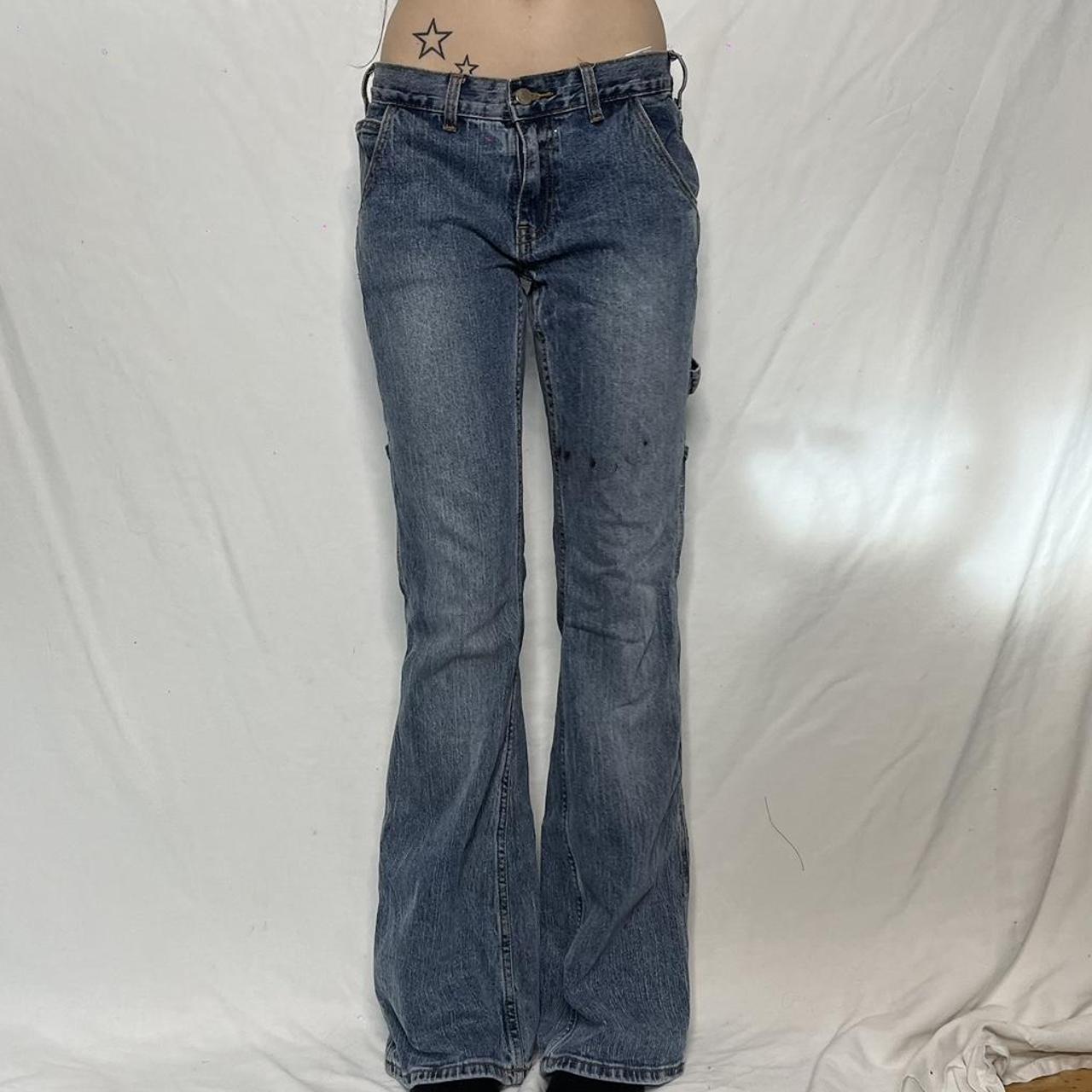 Brandy Melville Women's Navy And Blue Jeans | Depop