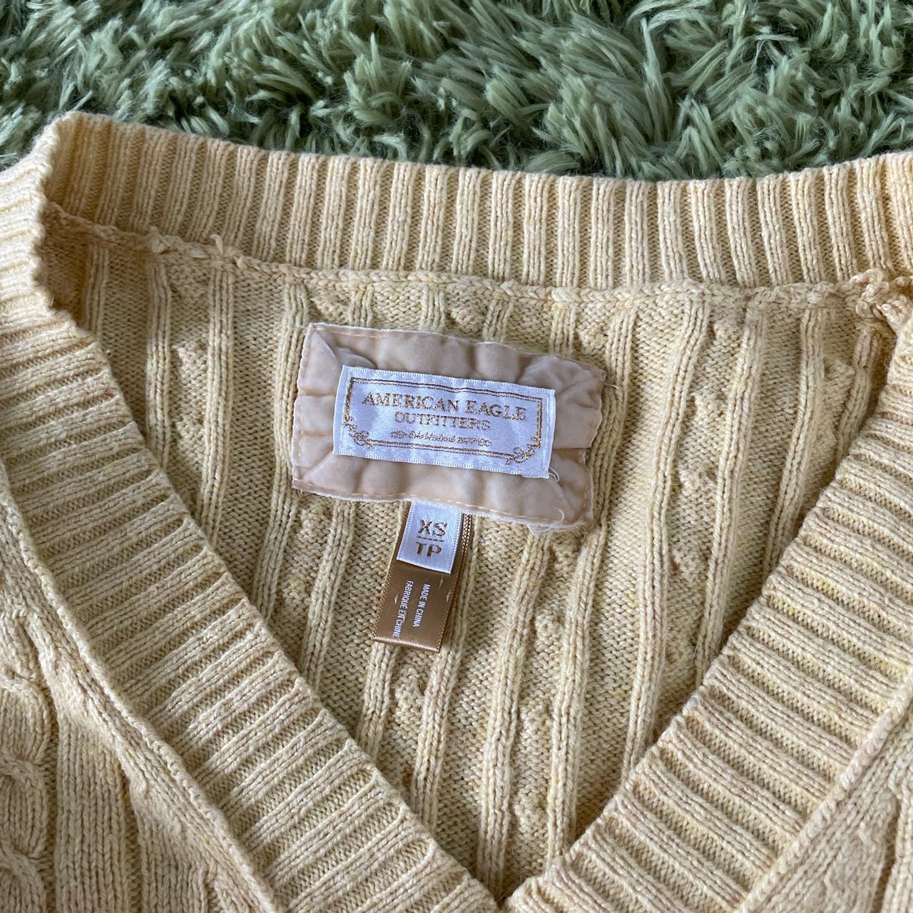 y2k sweater adorable yellow knit vintage american... - Depop