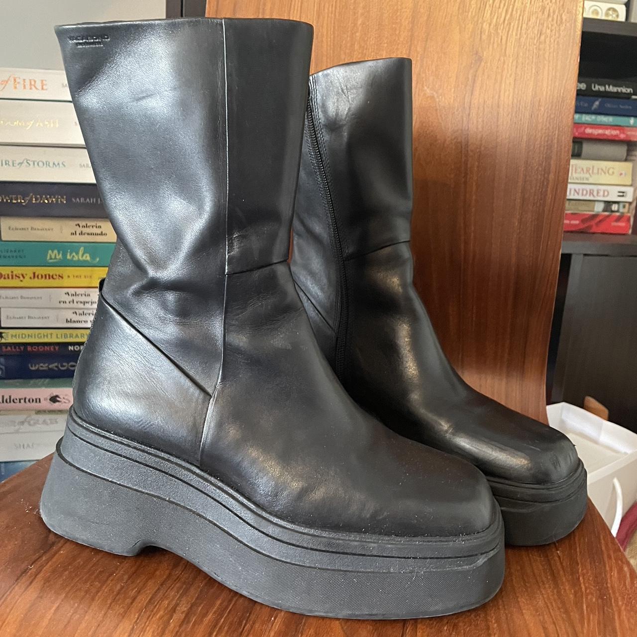 Vagabond Carla boots - platform black leather size... - Depop