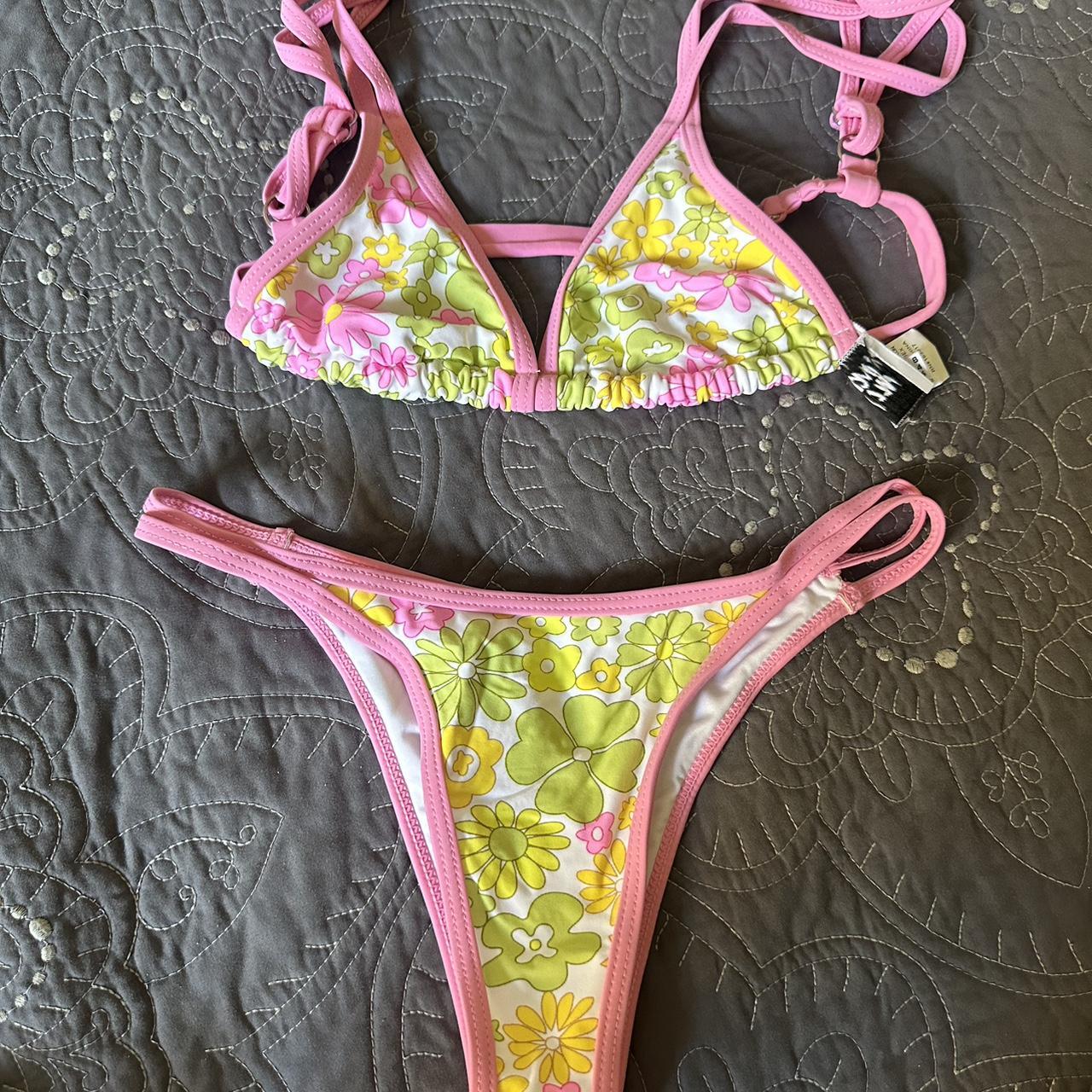 HAILEY ECO NYLON Green Floral Princess Polly Bikini... - Depop