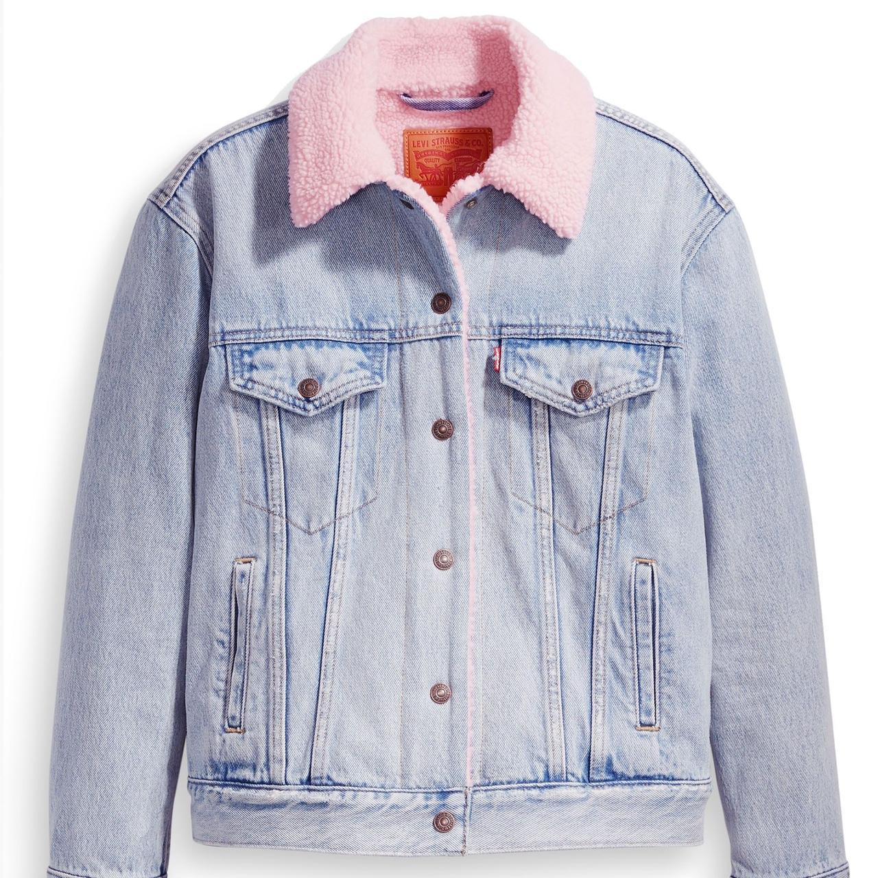 Levi's Women's Pink and Blue Jacket | Depop