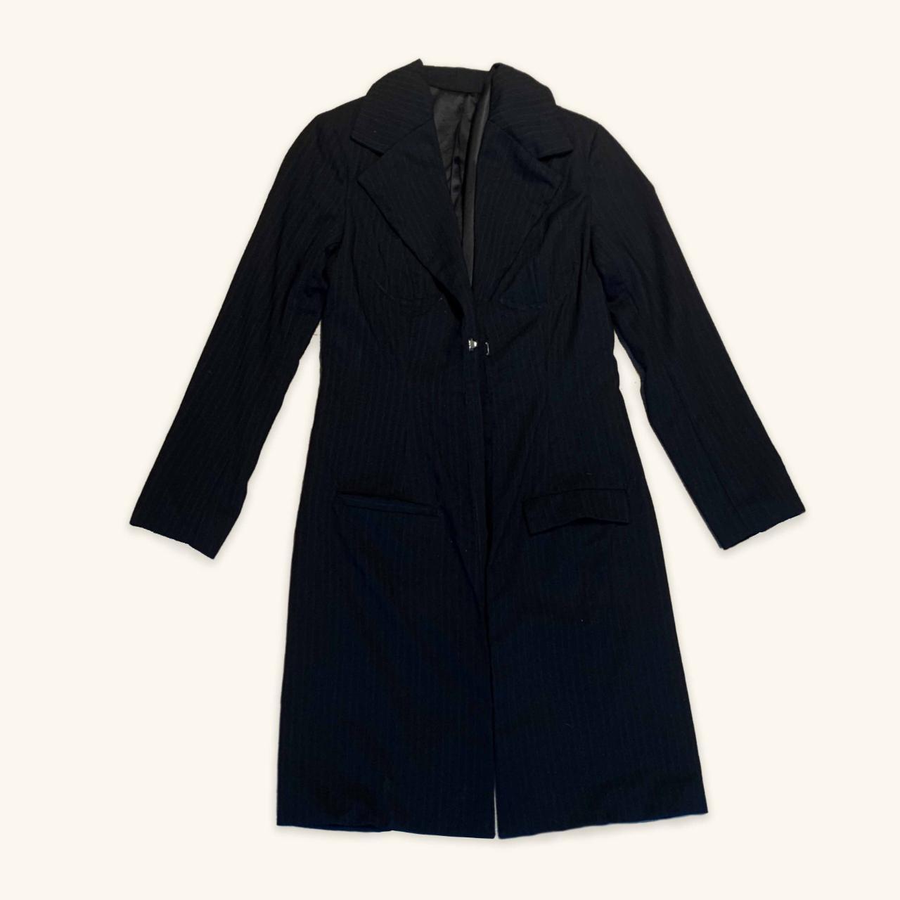 Stunning, vintage, long-line, pinstripe- trench.... - Depop