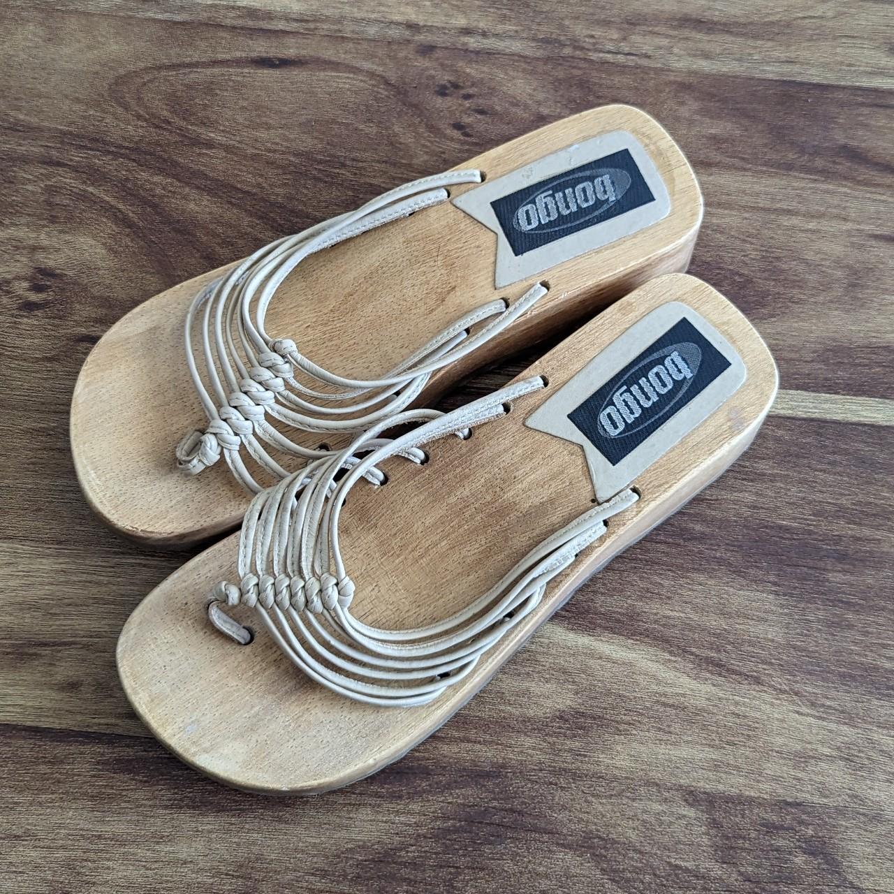 BONGO Y2k strappy wooden platform sandals Tag says... - Depop