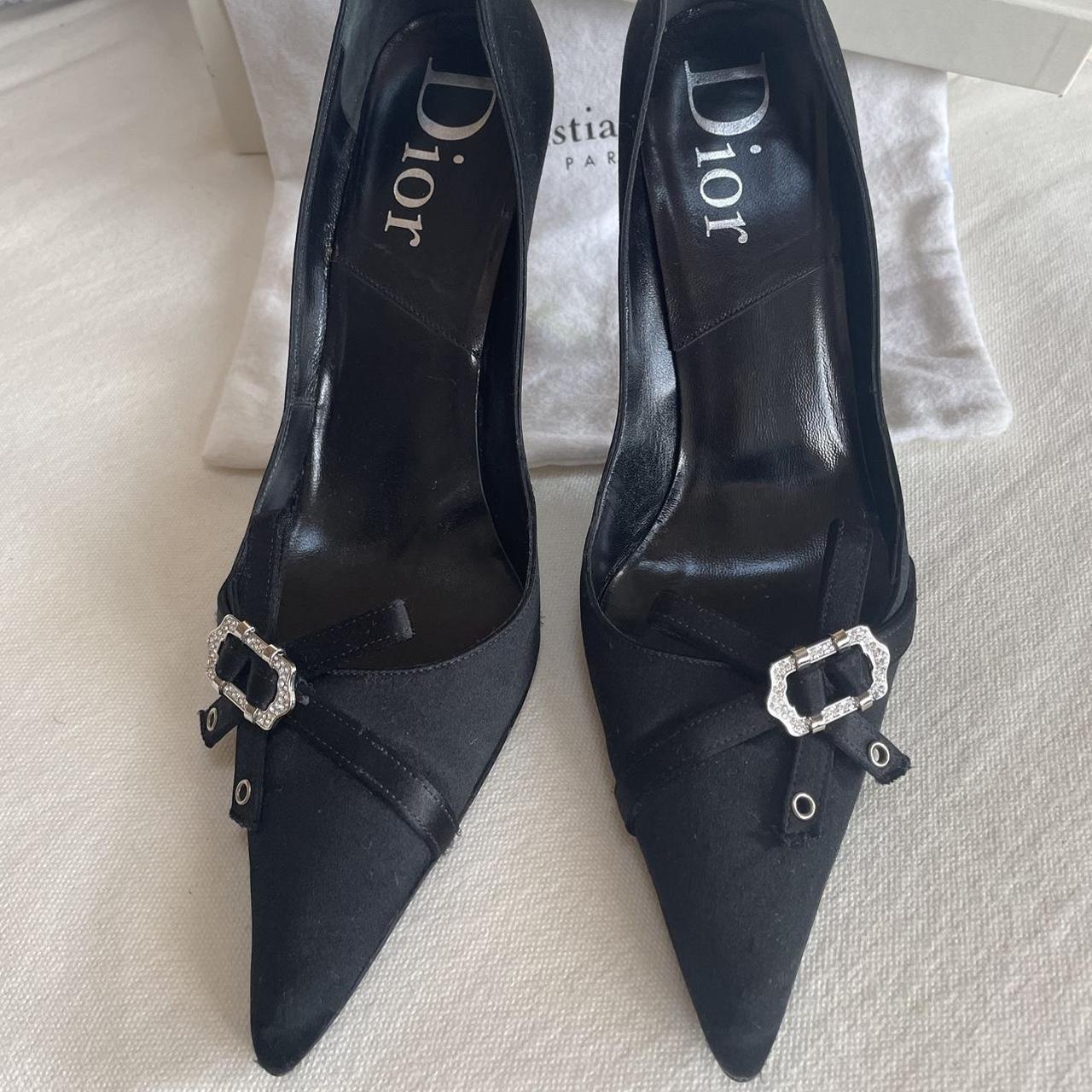 Vintage Dior black pointy high heels ★ size eu 40... - Depop