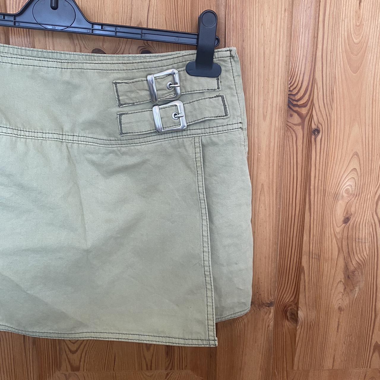 Double Buckle Khaki Low Rise Skirt Brand new... Depop